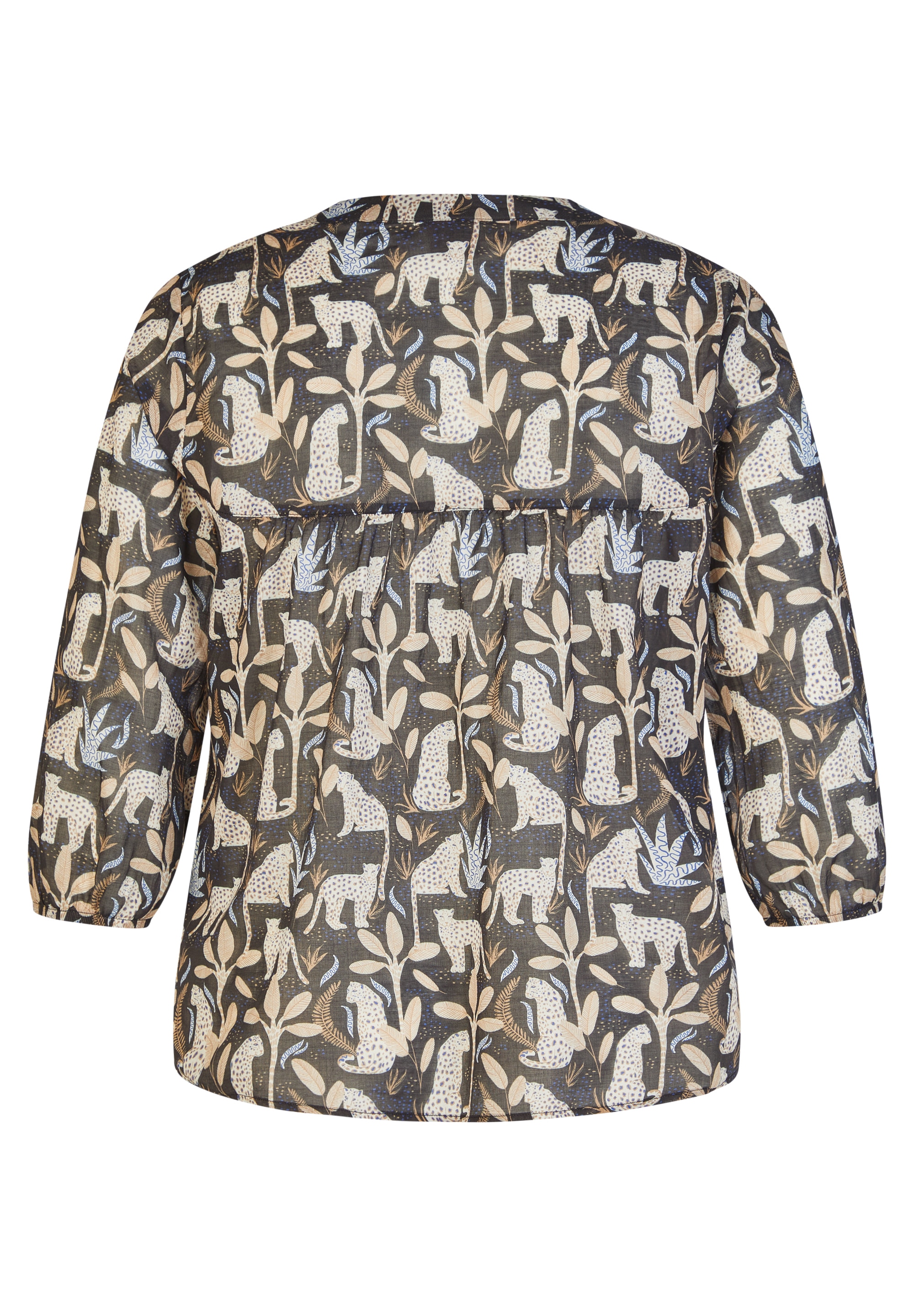 Rabe Druckbluse mit floralem Muster und Splitneck