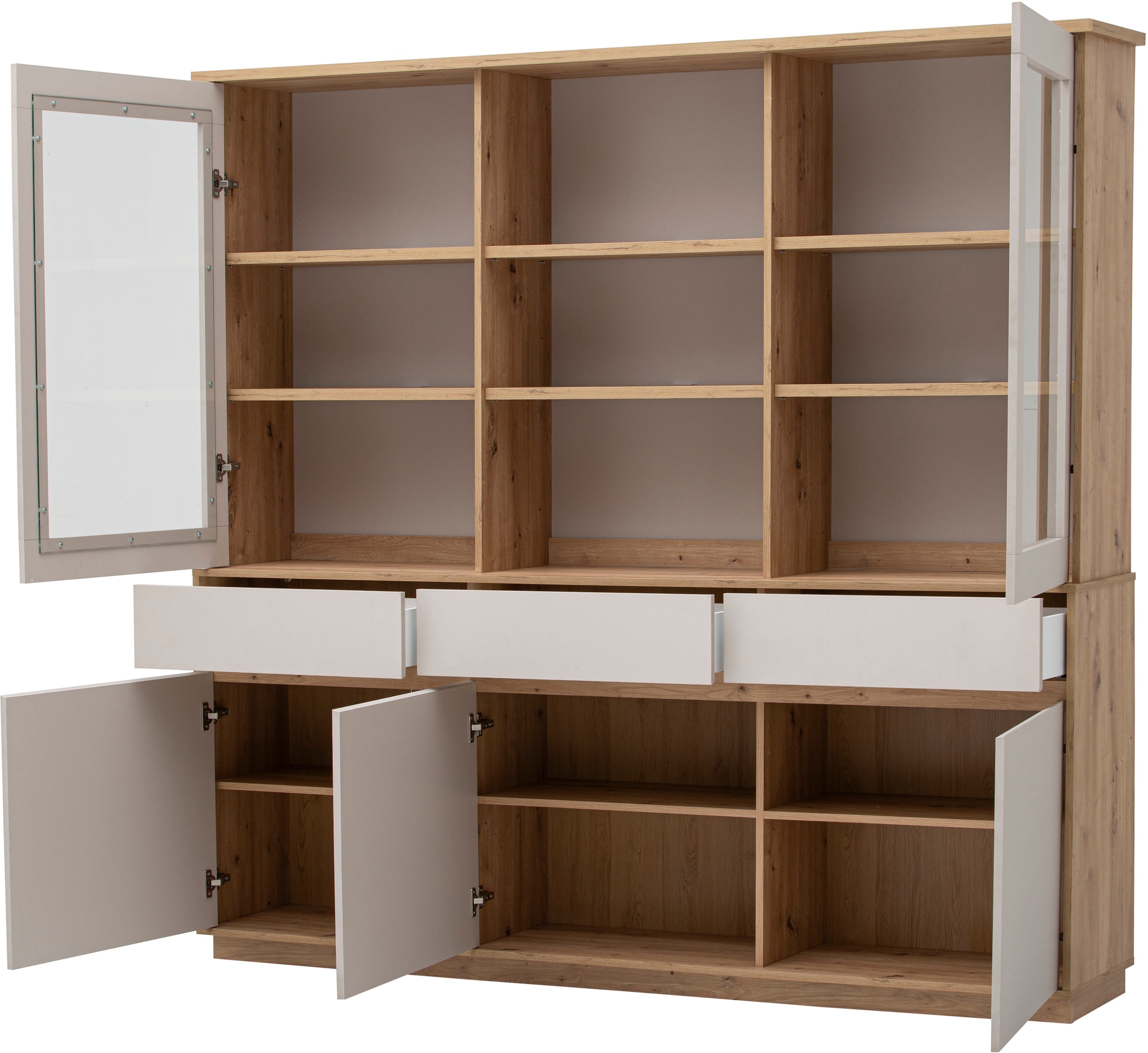 Home affaire Buffet »Sonora, moderner Hochschrank, Buffetschrank in Kaschmir, Regal« filigrane Rahmenoptik, ausreichend Stauraum, vielseitig einsetzbar