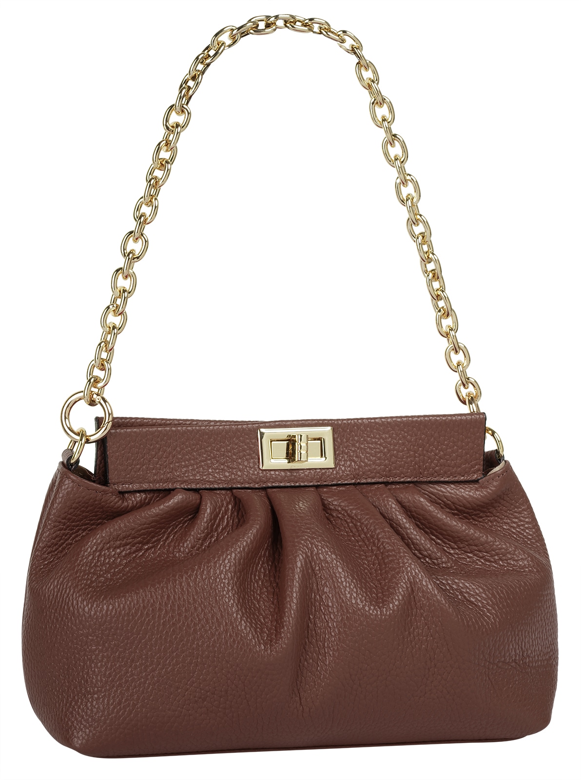 Cluty Umhängetasche, echt Leder, Made in Italy