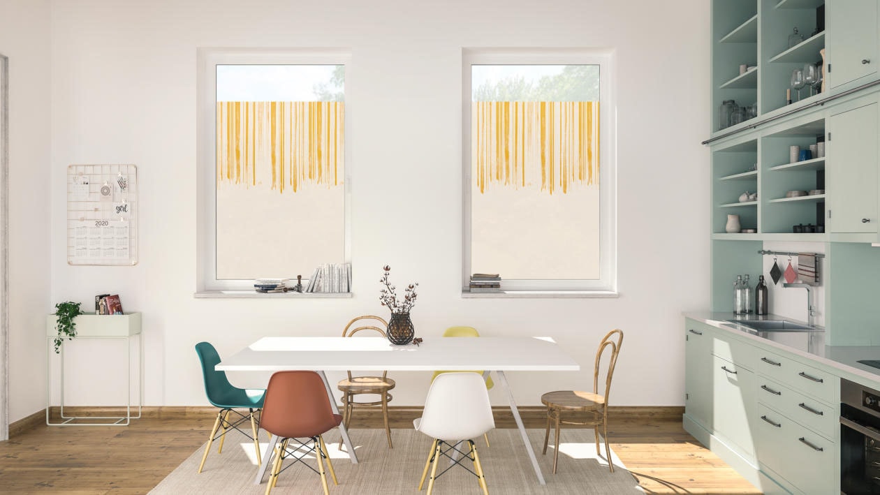 LICHTBLICK ORIGINAL Fensterfolie »Fensterfolie selbstklebend, Sichtschutz, Flowing Honey - Gelb«, 1 St., blickdicht, glattstatisch haftend