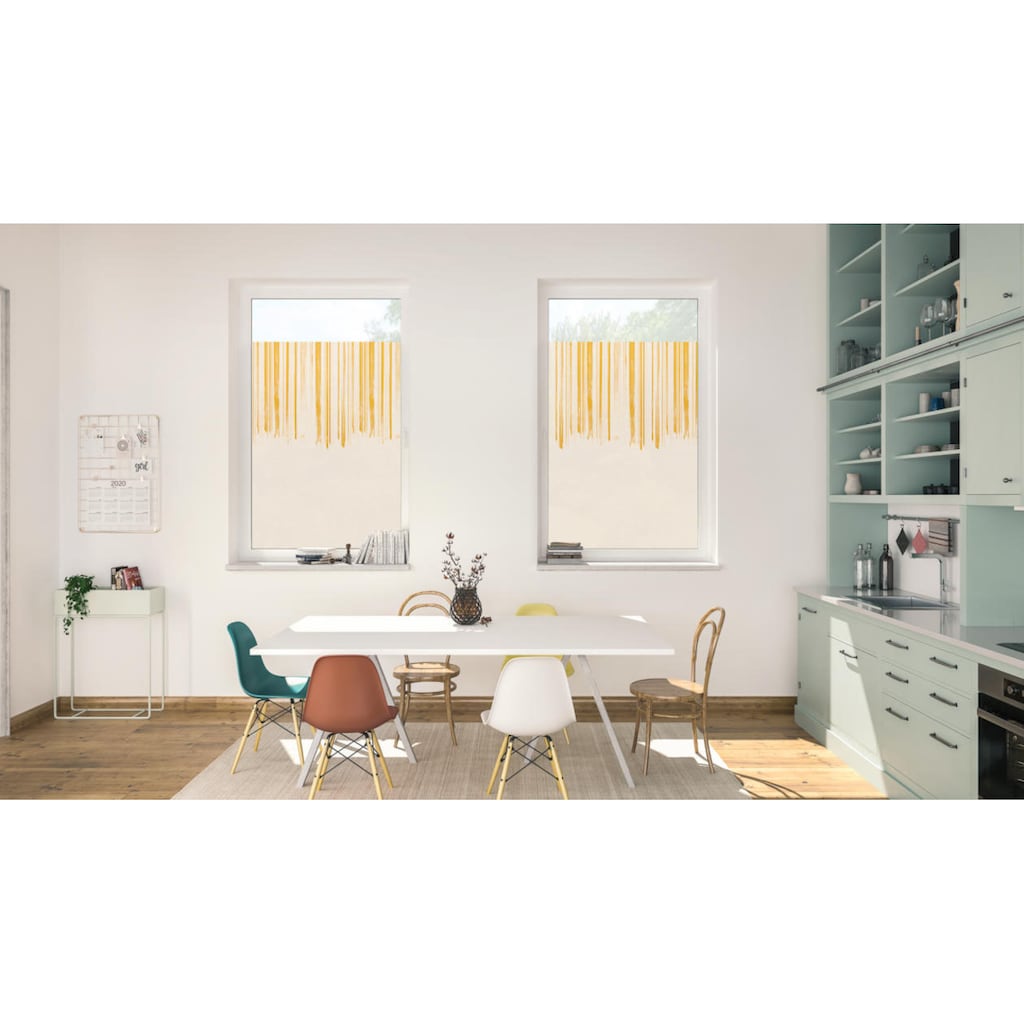 LICHTBLICK ORIGINAL Fensterfolie »Fensterfolie selbstklebend, Sichtschutz, Flowing Honey - Gelb«, 1 St., blickdicht, glattstatisch haftend