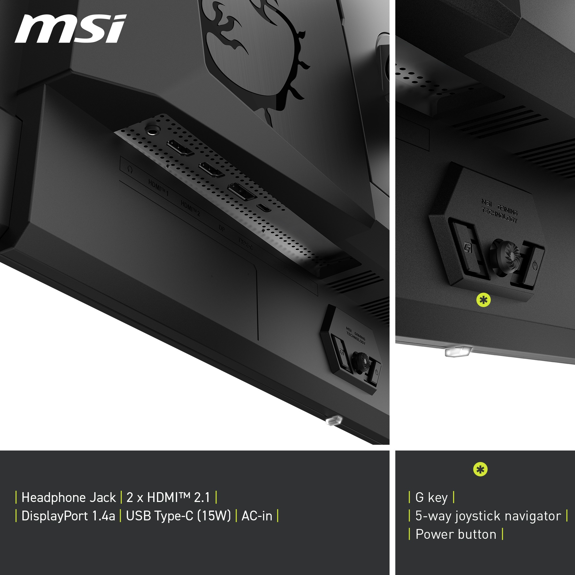 MSI OLED-Monitor »MAG 322UP QD-OLED E16« 80 cm/32 ″  3840 x 2160 px 0,03 Reaktionszeit 165 Hz neig-, schwenk-, höhenverstellbar, Pivot