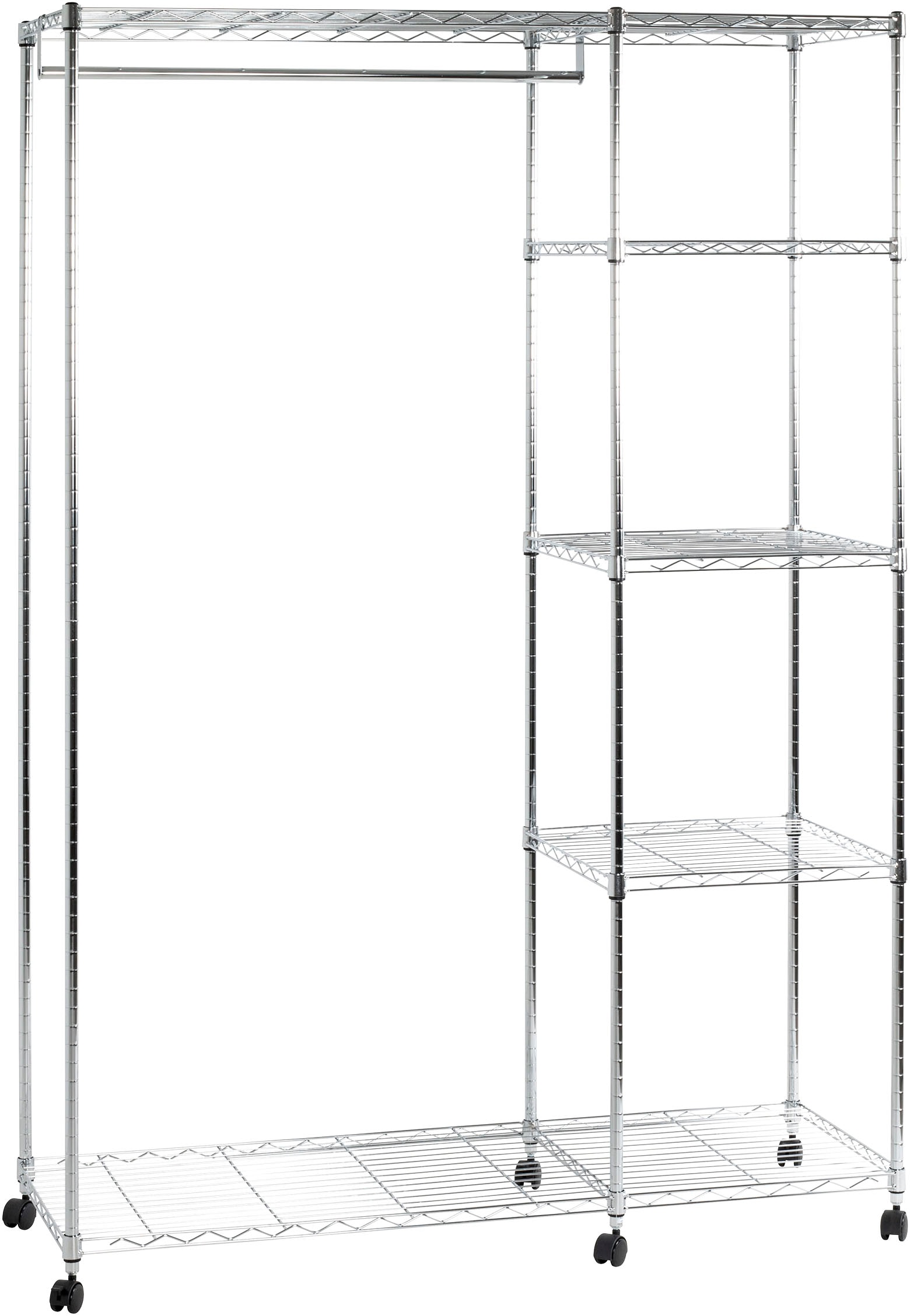 HAKU Garderobenständer »Garderobe, Garderobenständer, Kleiderständer auf Rollen, Kleiderwagen« rechteckig - aus Metall Silber - B/T/H 123/45/181 cm