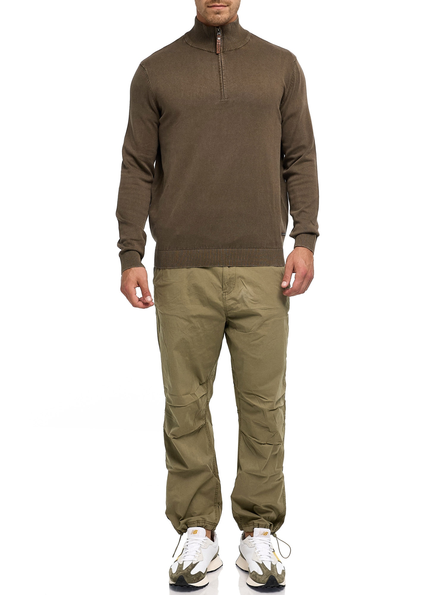 Indicode Troyer »INArkmill ½ zip« Baumwolle, regular fit