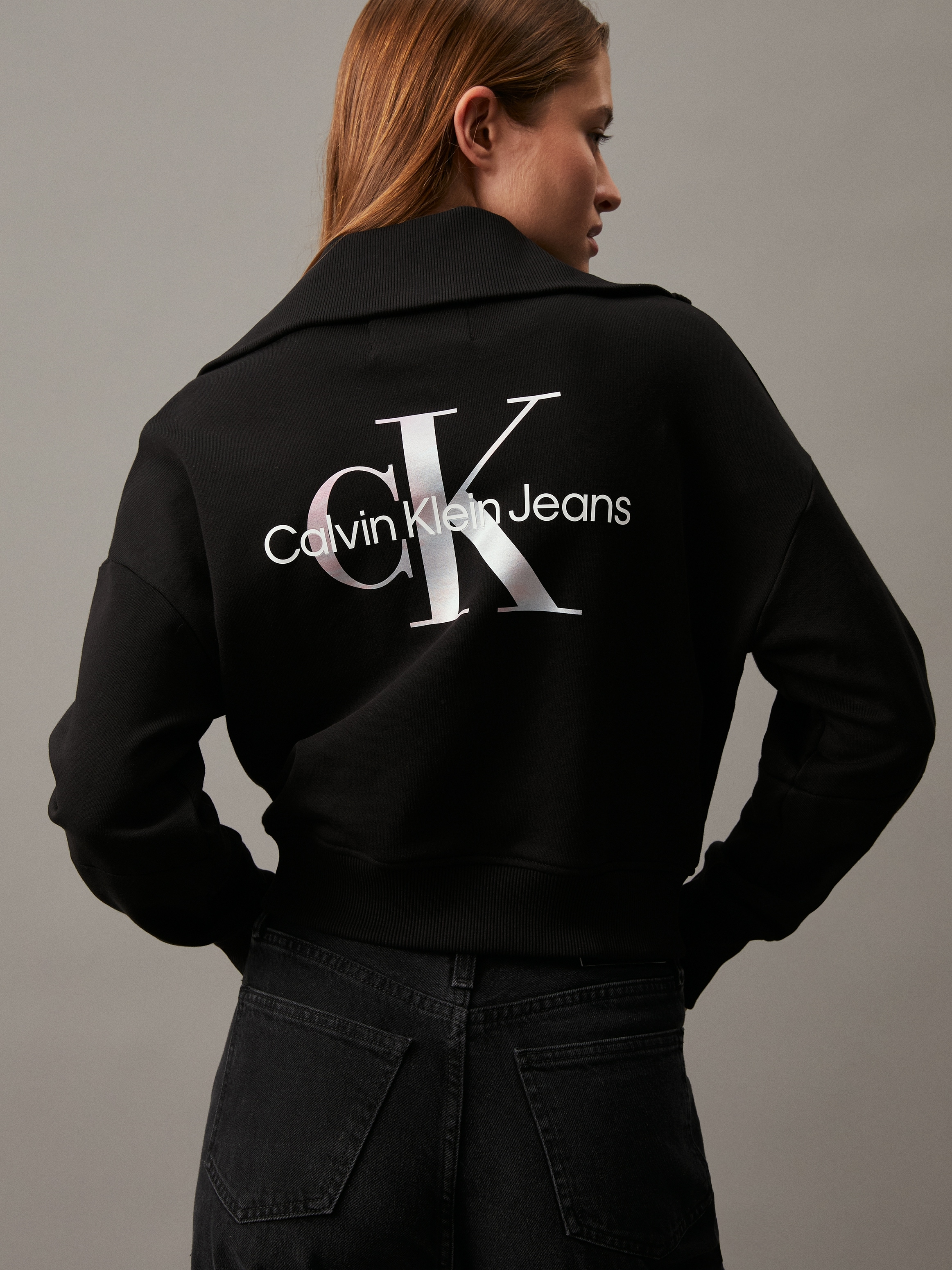 Calvin Klein Jeans Sweatjacke »DIFFUSED MONOLOGO ZIP-THROUGH«, mit Logoschriftzug
