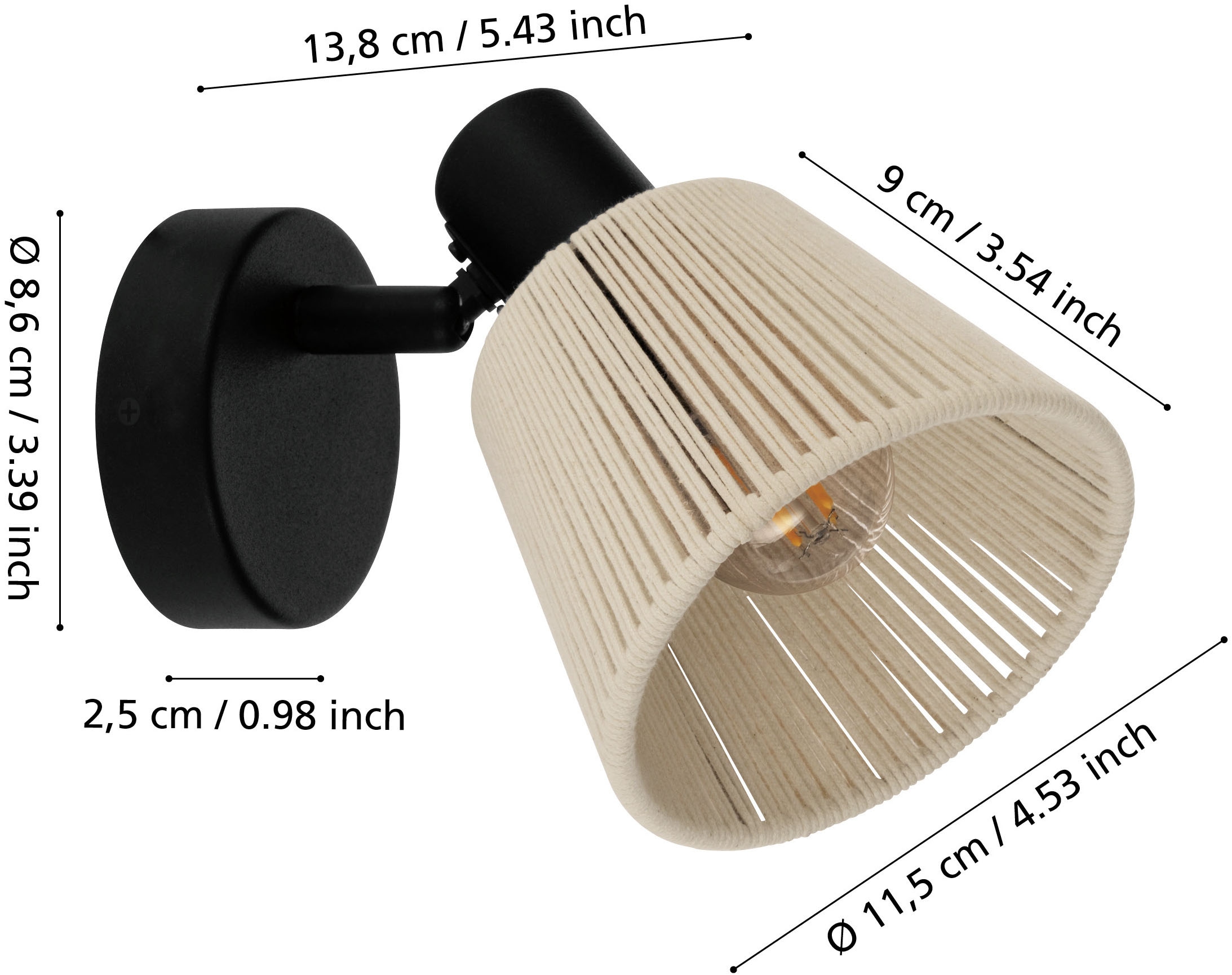 EGLO Deckenleuchte »SEAGARD Spotlampe - Stahl - E14 - 1X40W - IP20« E14 1 Stk. Wandleuchte, Wandspot, schwenkbar, Strahler, L11,5 x H15,5 x AL14 cm