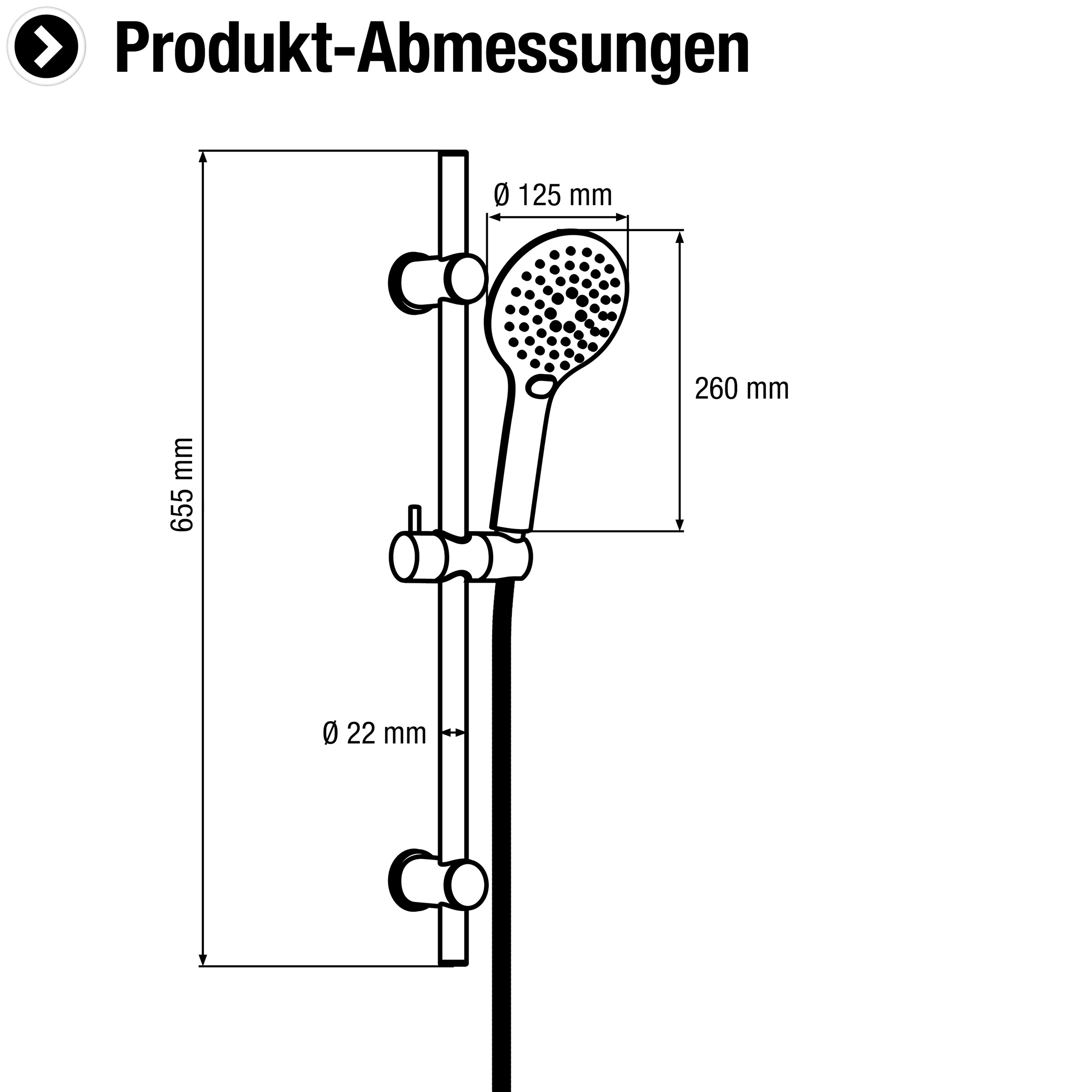 CORNAT Stangenbrause-Set, für Durchlauferhitzer geeignet