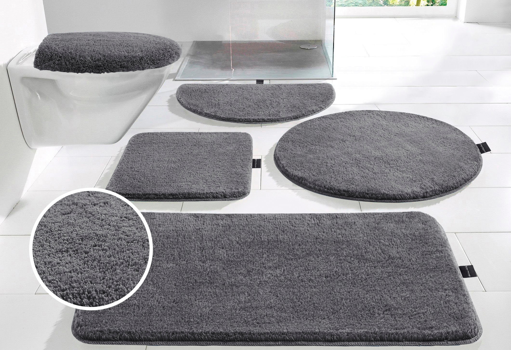 BRUNO BANANI Badematte »Lana, Badvorleger, Badezimmer Teppich« Höhe 25 mm rutschhemmend beschichtet fußbodenheizungsgeeignet schnell trocknend...