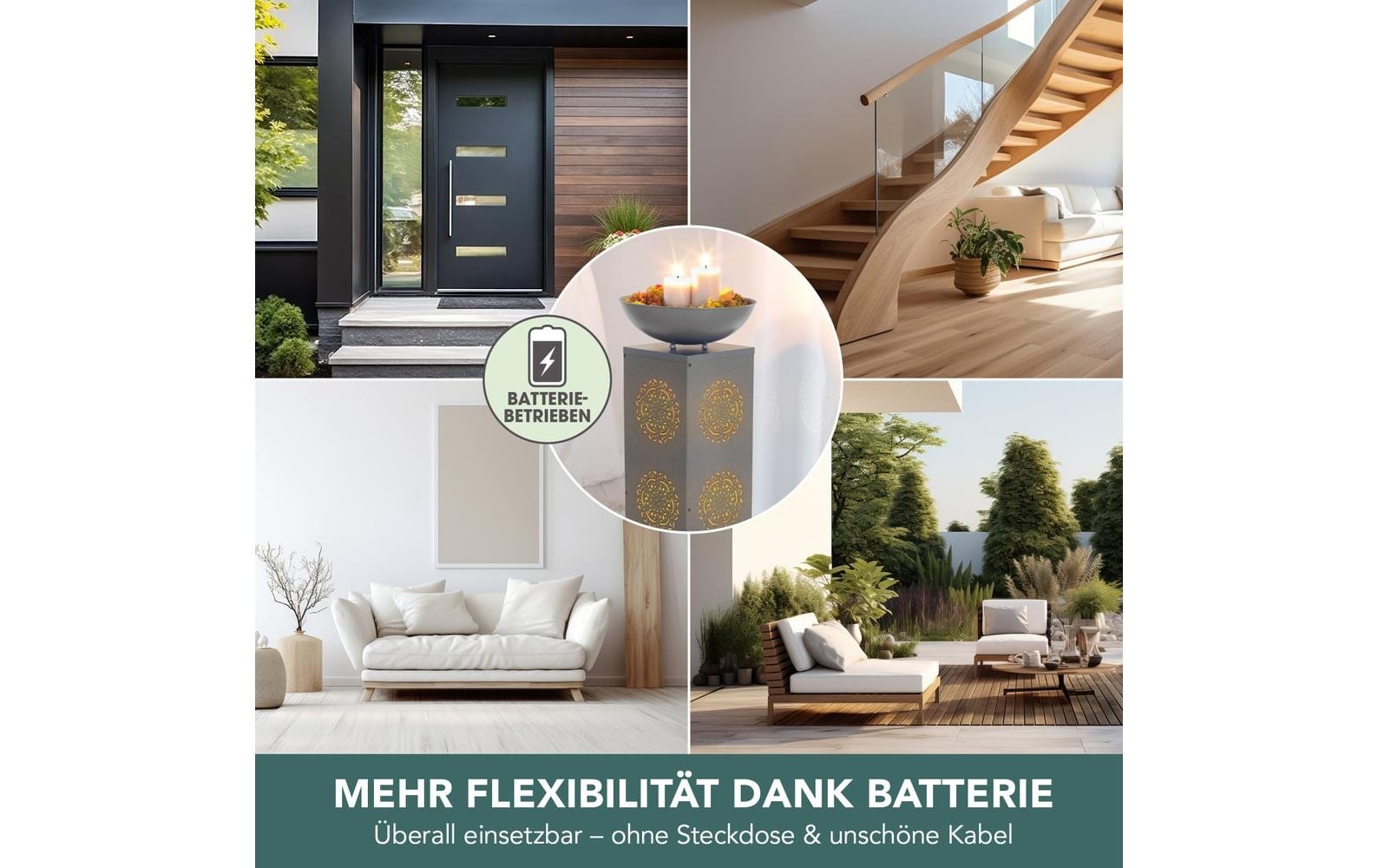 EASYmaxx Dekosäule »Mandala, Aufbauset« Dekosäule in Beton-Optik mit Pflanzschale