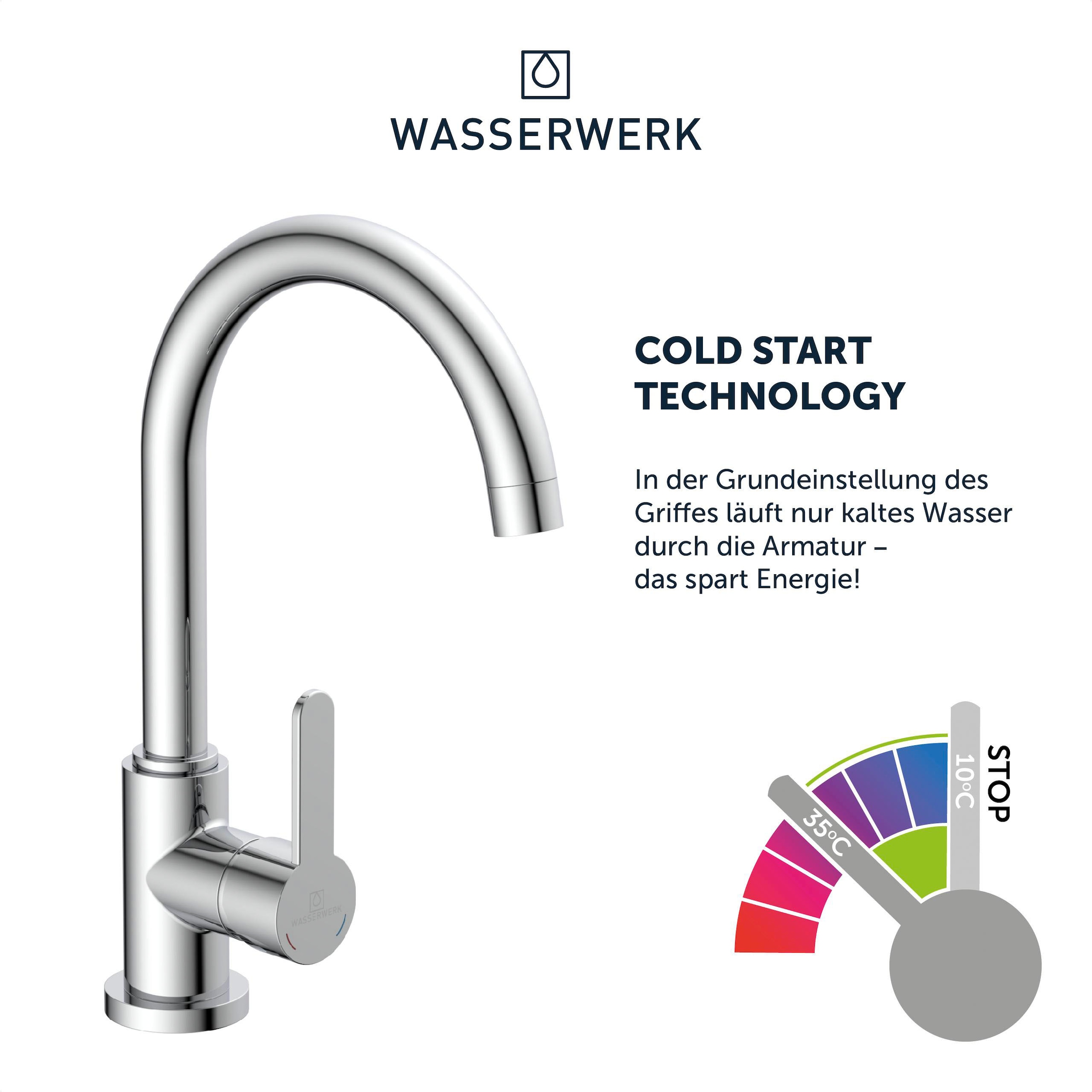 WASSERWERK Spültischarmatur »WK 5, Wasserhahn, Küche, Einhebelmischer«