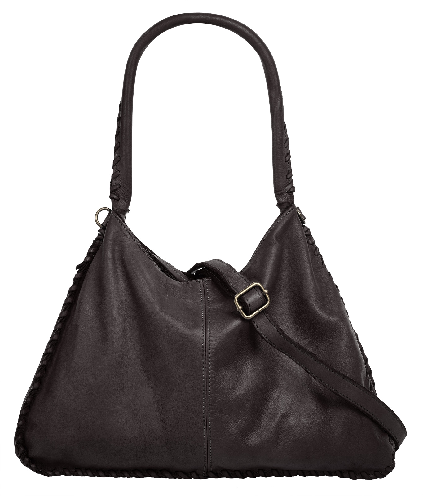 Shopper, echt Leder, Made in Italy, Gr. B/H/T: 34 cm x 24 cm x 9 cm onesize, dunkelbraun