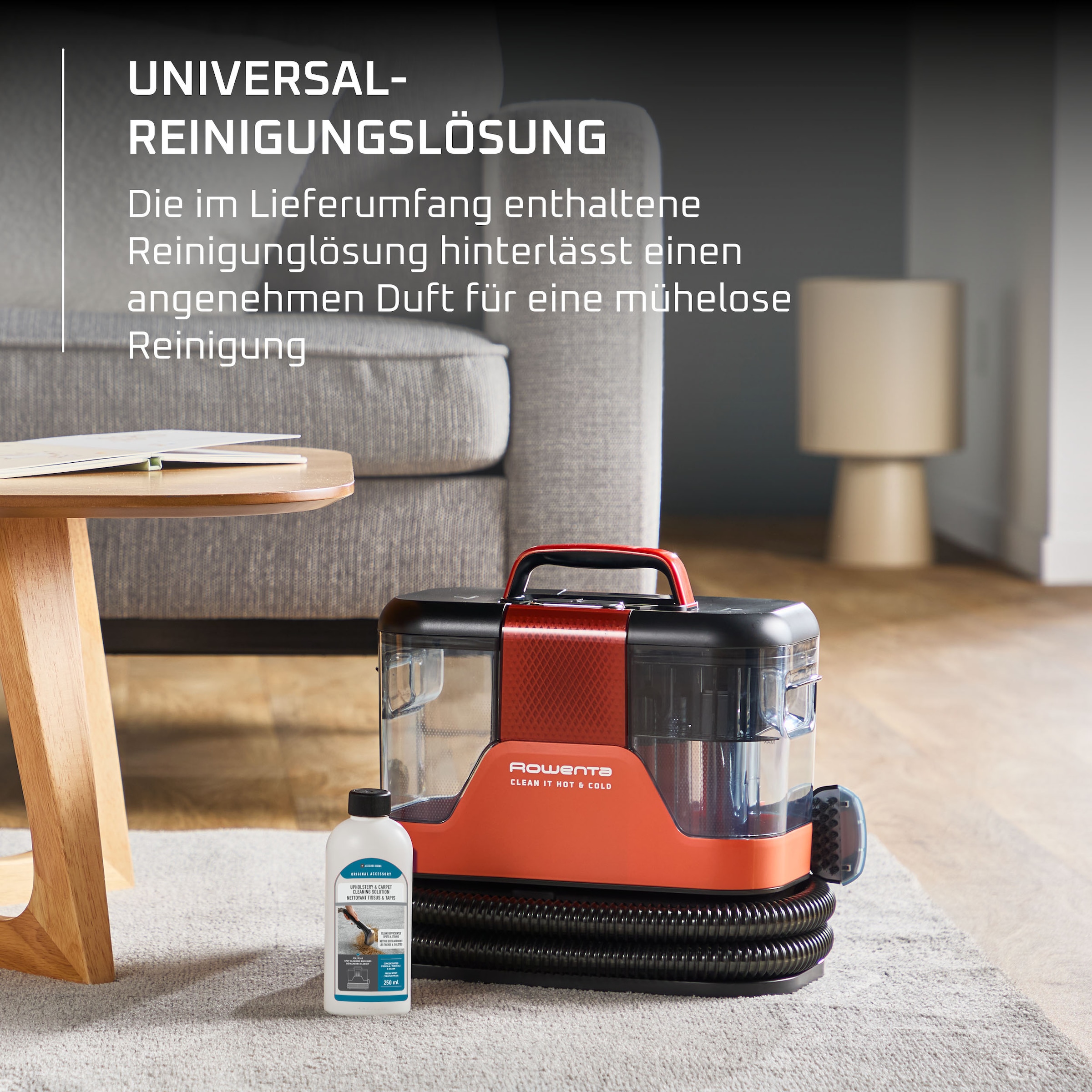 Rowenta Teppichreinigungsgerät »Fleckenentferner IN7011 Clean It Hot & Cold« PowerHeat 60 °C, 2,3 l/1,5 l Tanks, Auto‑Clean, rotierende ActivBrush