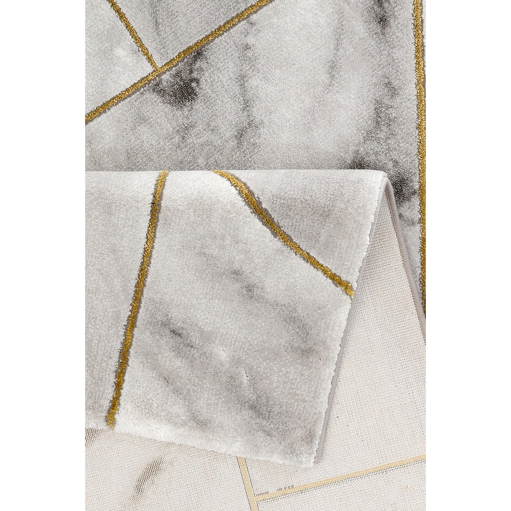 Leonique Teppich »Lerina«, rechteckig, Marmor-Design, geometrisches Muster, Hoch-Tief-Effekt, Kurzflor