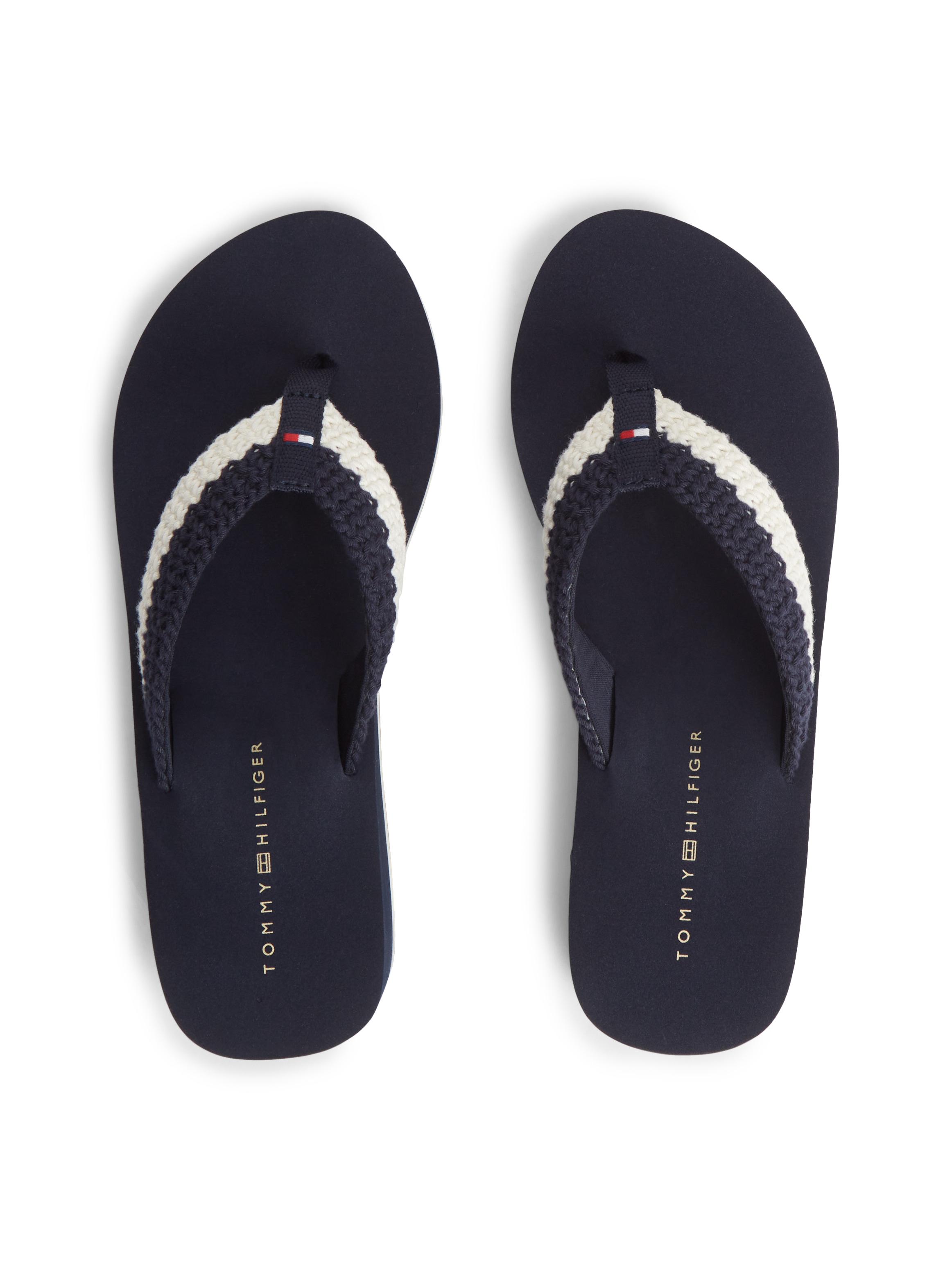 Tommy Hilfiger Dianette »TH WEDGE CROCHET SUMMER SANDAL«  Sommerschuh, Zehentrenner in sommerlicher Häkeloptik