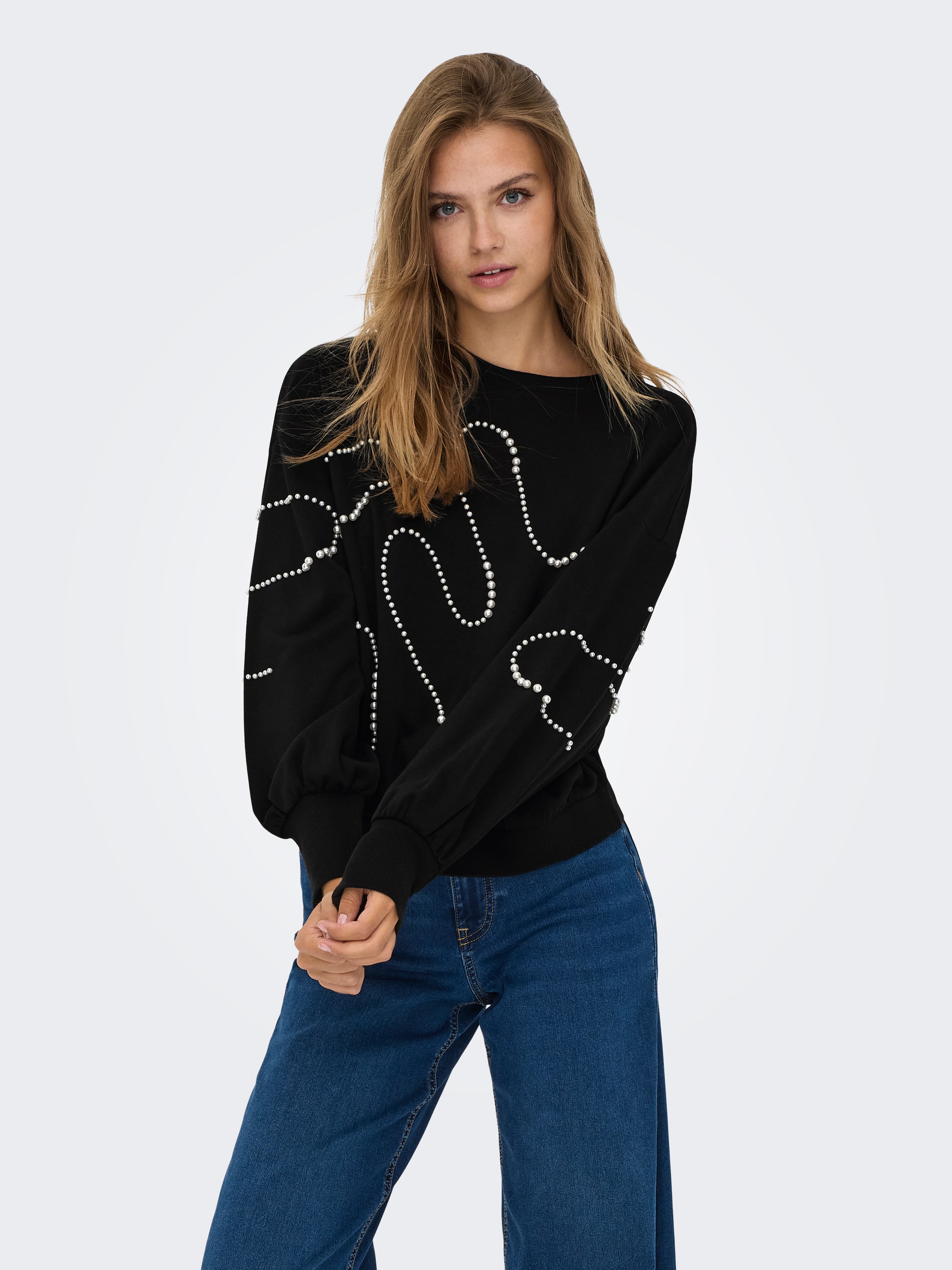 ONLY Sweatshirt »ONLBROOK L/S PEARL DETAIL CS SWT«
