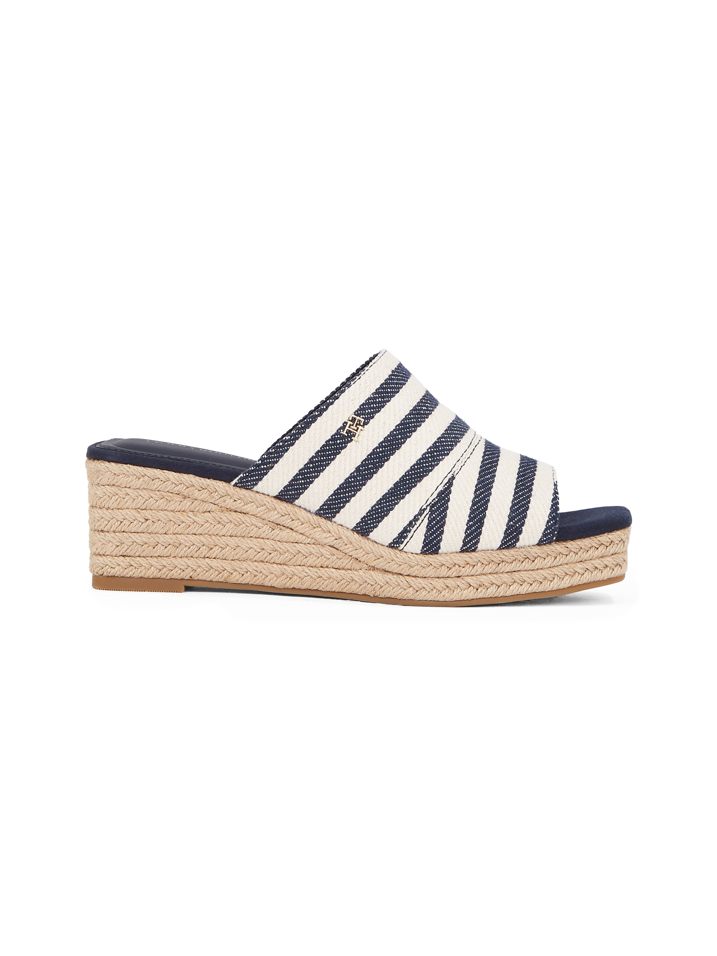 Tommy Hilfiger Pantolette »NAUTICAL STRIPES ESPADRILLE MULE«, Keilabsatz, Sommerschuh im modischen Streifen-Look