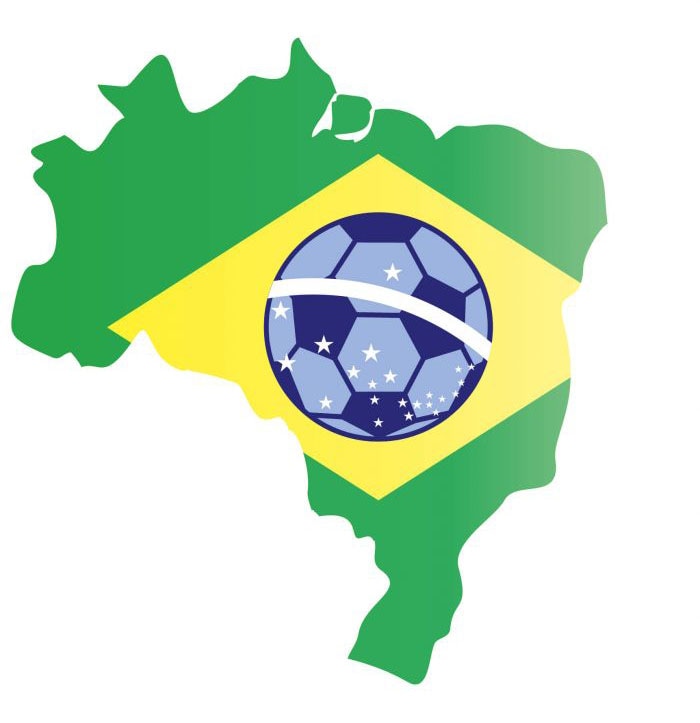 Karte online mit Fußball«, (1 St.) Wandtattoo Wall-Art kaufen »Brasilien