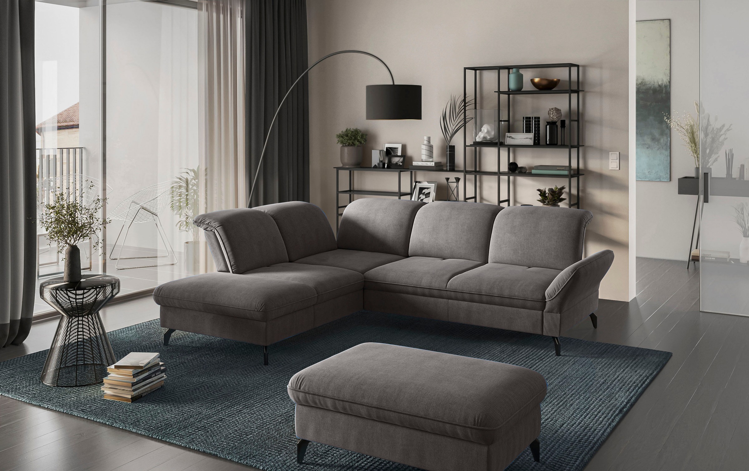 sit&more Ecksofa »Leandro L-Form«, Wahlweise mit Bett-, Kopfteil - und Arml günstig online kaufen