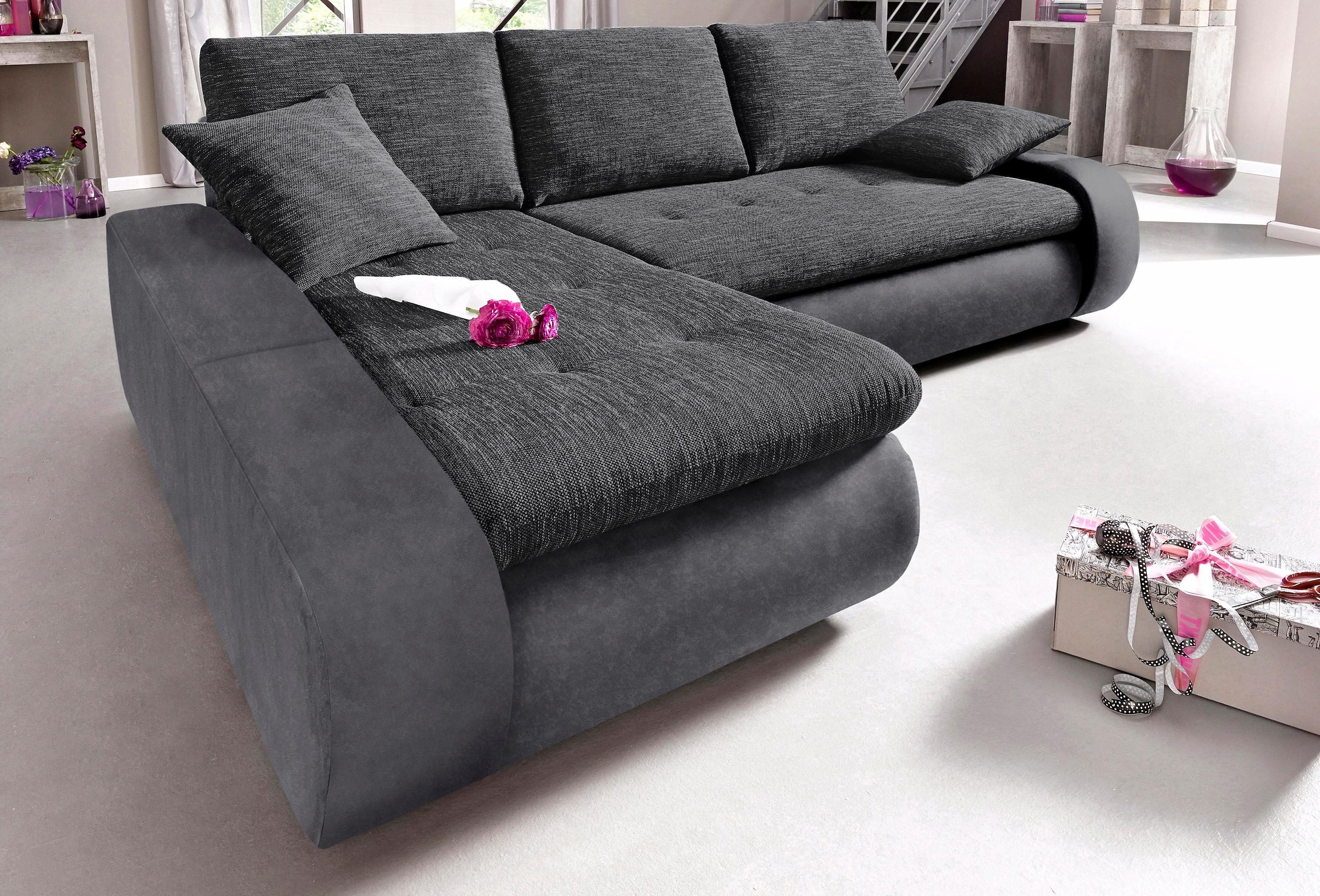 TRENDMANUFAKTUR Ecksofa »Indie, modern und bequem, Materialmix, OTTOs Choic günstig online kaufen