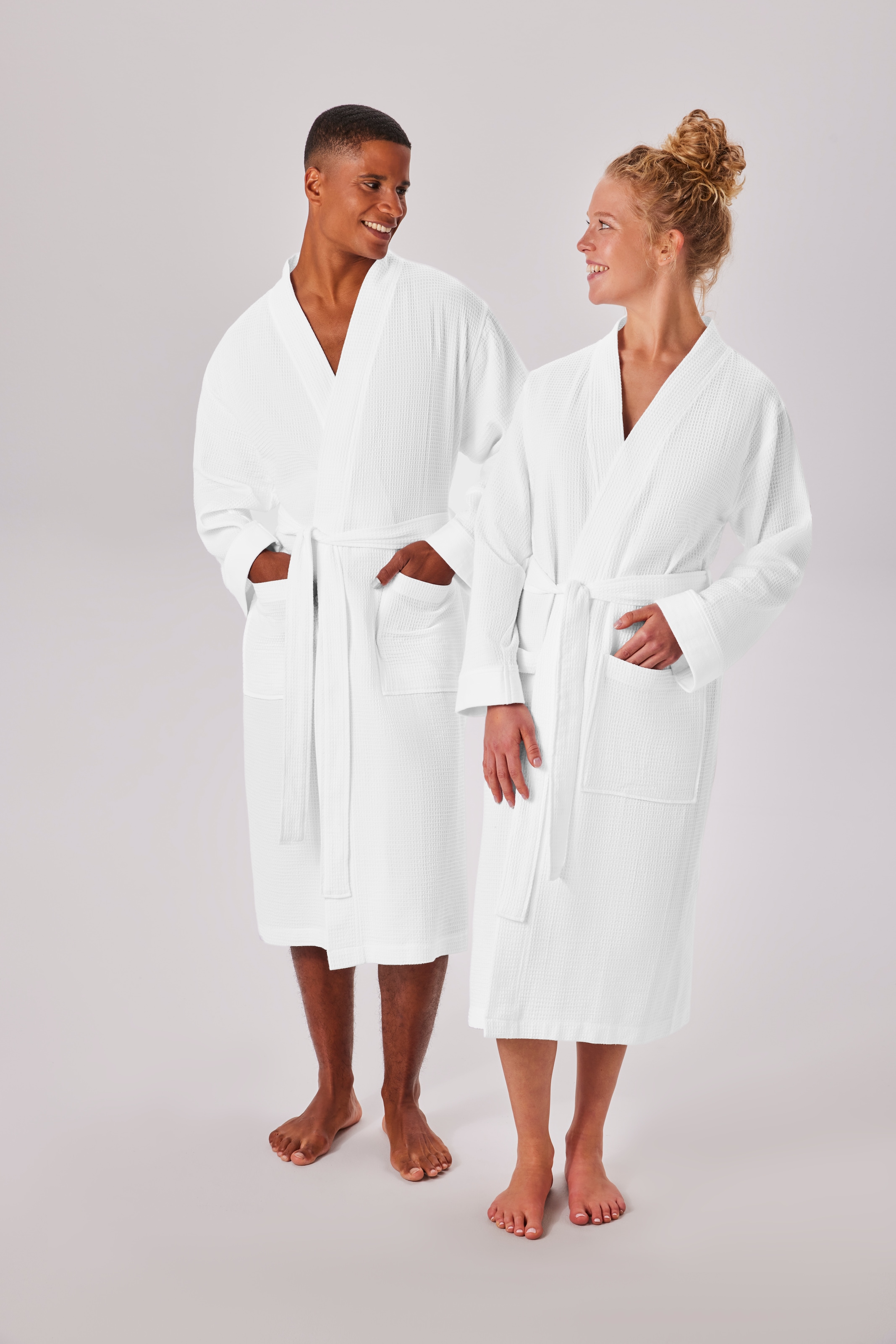 my home Unisex-Bademantel »Vanessa, ideal für Sauna & Spa, Hotelbademantel, Morgenmantel«, 1 Stk. Taschen, Damen & Herren, Waffelpiqué, sehr leichte Qualität, S-3XL