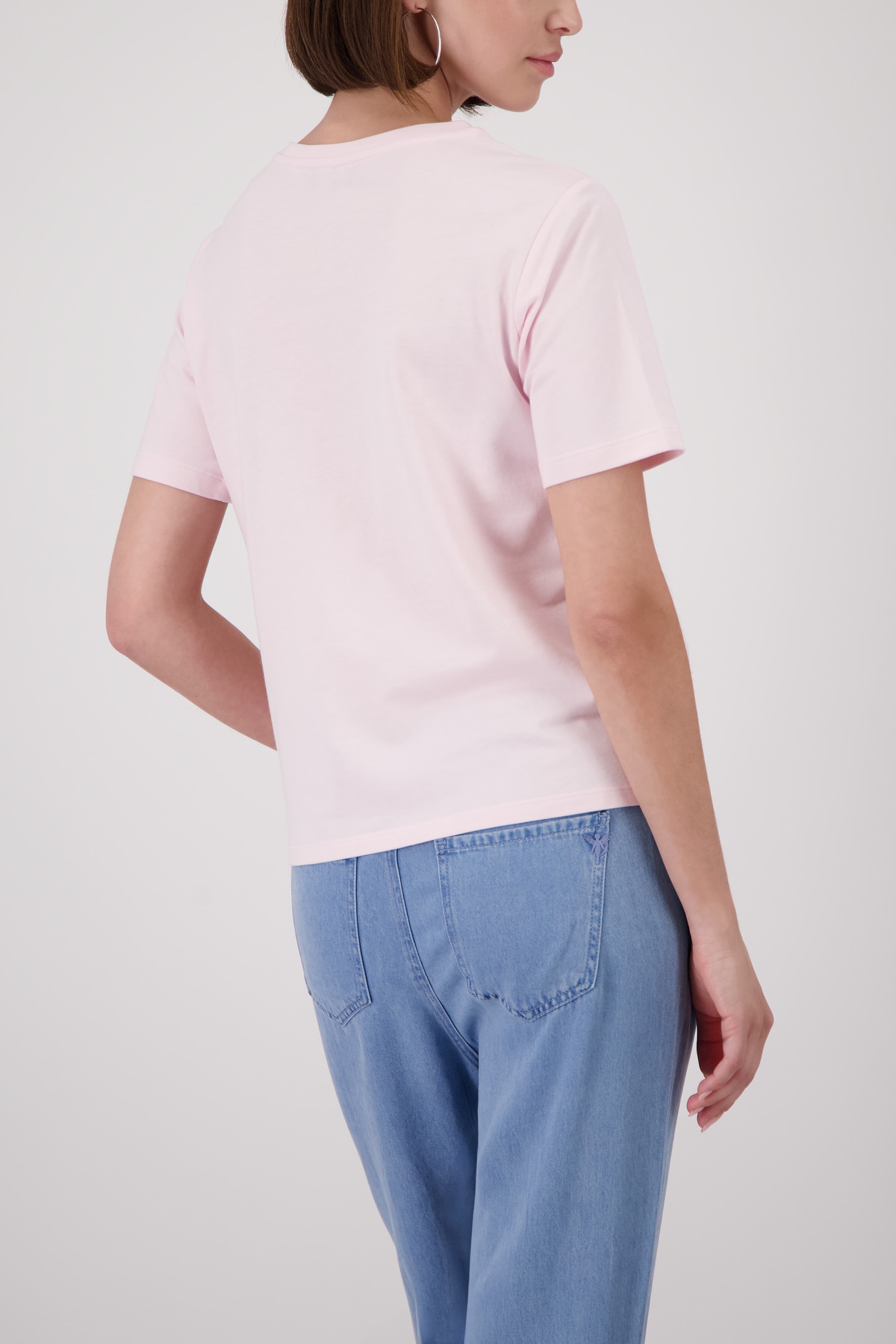 Monari Rundhalsshirt »Shirt Schmuckschrift« mit Glitzersteinchen