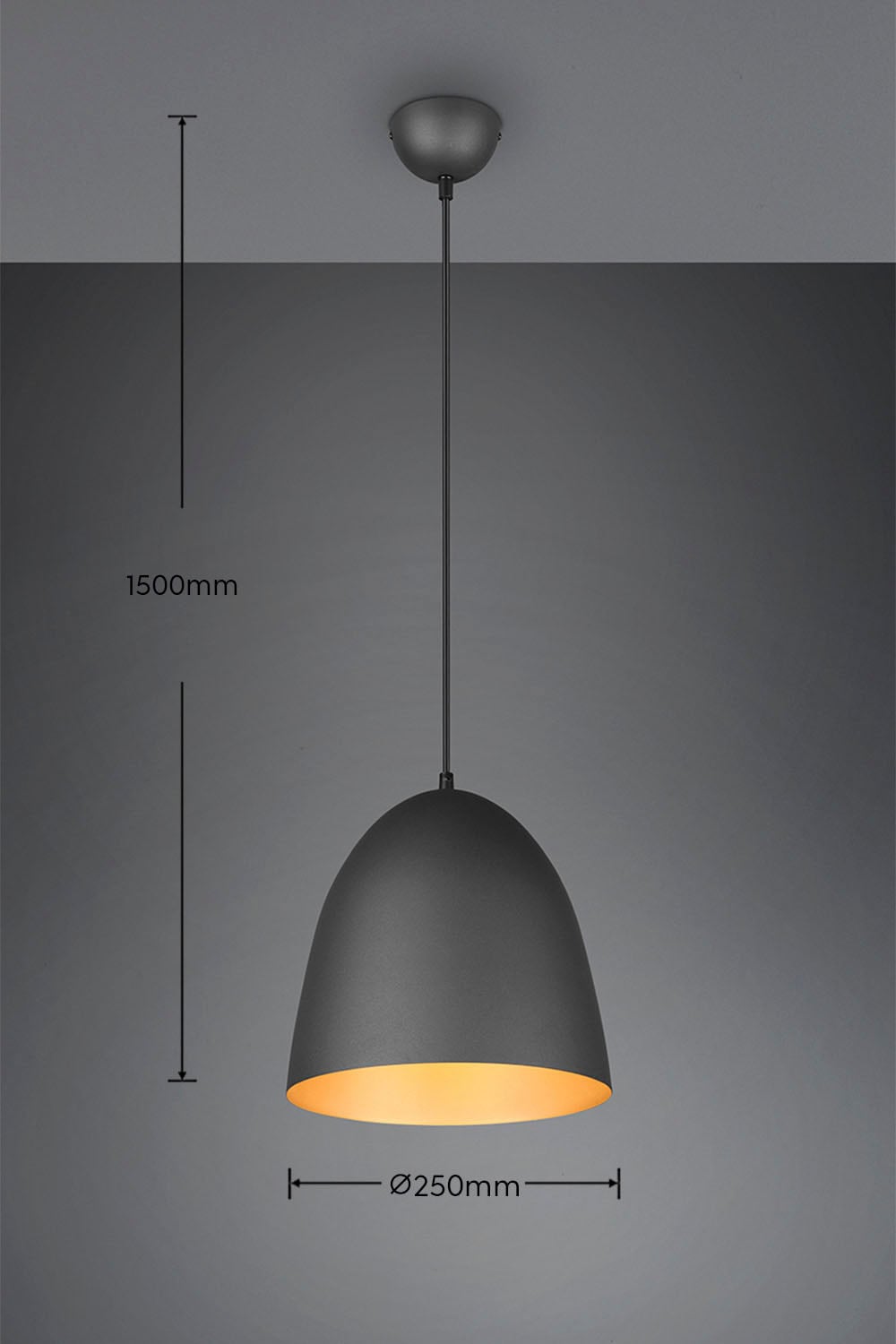 REALITY Leuchten Pendelleuchte »Tilda«, 1 flammig, Leuchtmittel E27 | ohne Leuchtmittel, elegante Hängelampe, max 150cm höhenverstellbar, exkl 1xE27 max 40W