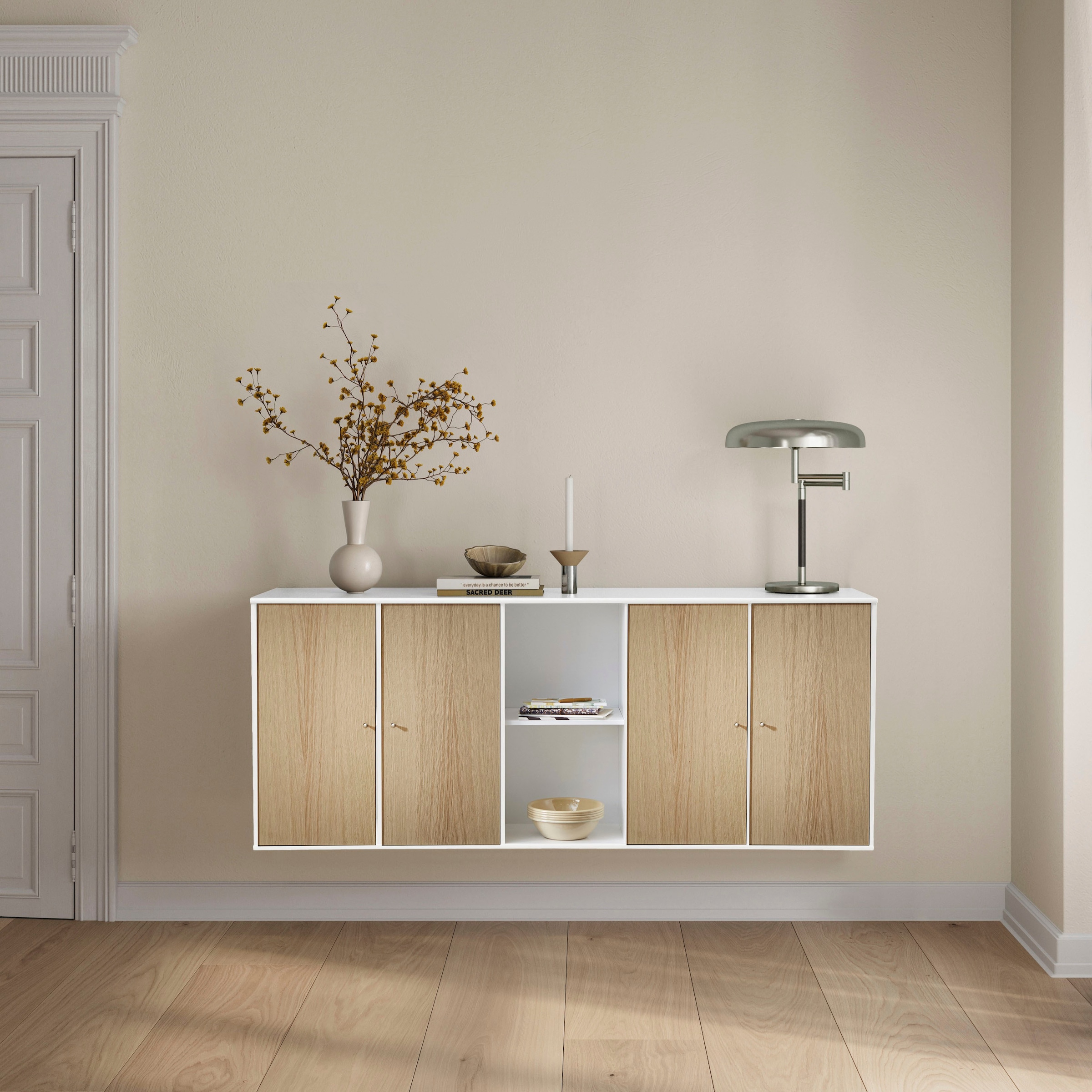 Hammel Furniture Sideboard »Mistral Kubus« mit vier Türen, Wandmontage/stehend, Breite: 169,8 cm
