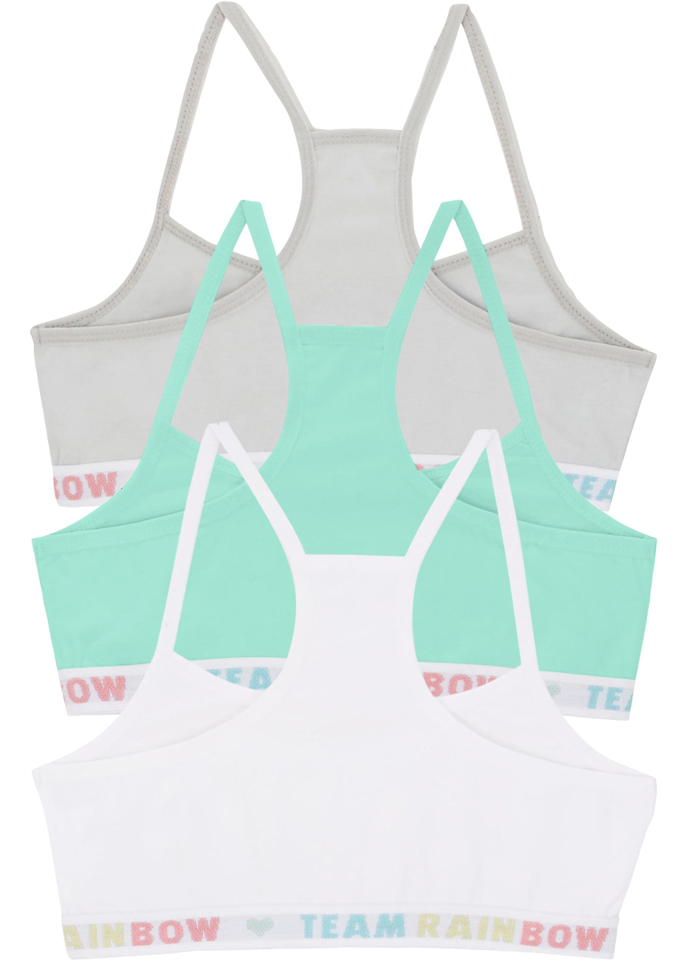 bonprix Bustier Packung, 3er,  aus Baumwolle und Elasthan, 3er-Pack, mit auffälligem Schriftzug