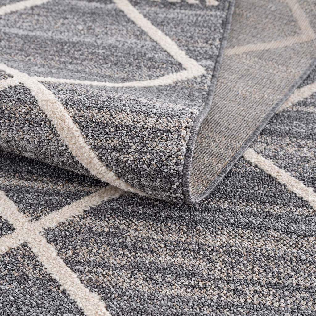 Carpet City Teppich »Art 2645«, rechteckig, 7 mm Höhe, Läufer, Kurzflor, mit Kettfäden, Rauten-Optik