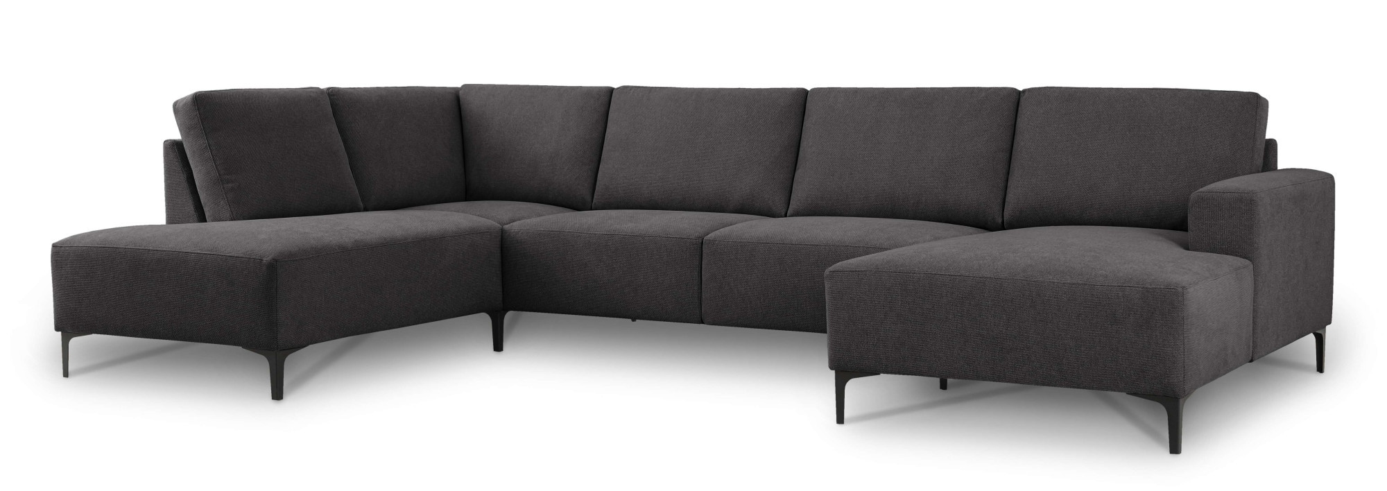 Home affaire Wohnlandschaft »Tournon U-Form, XXL Sofa, Breite 333 cm, Webstoff, Chenille«, Designsofa im nordischen Stil, Wellenunterfederung, Metallfüße