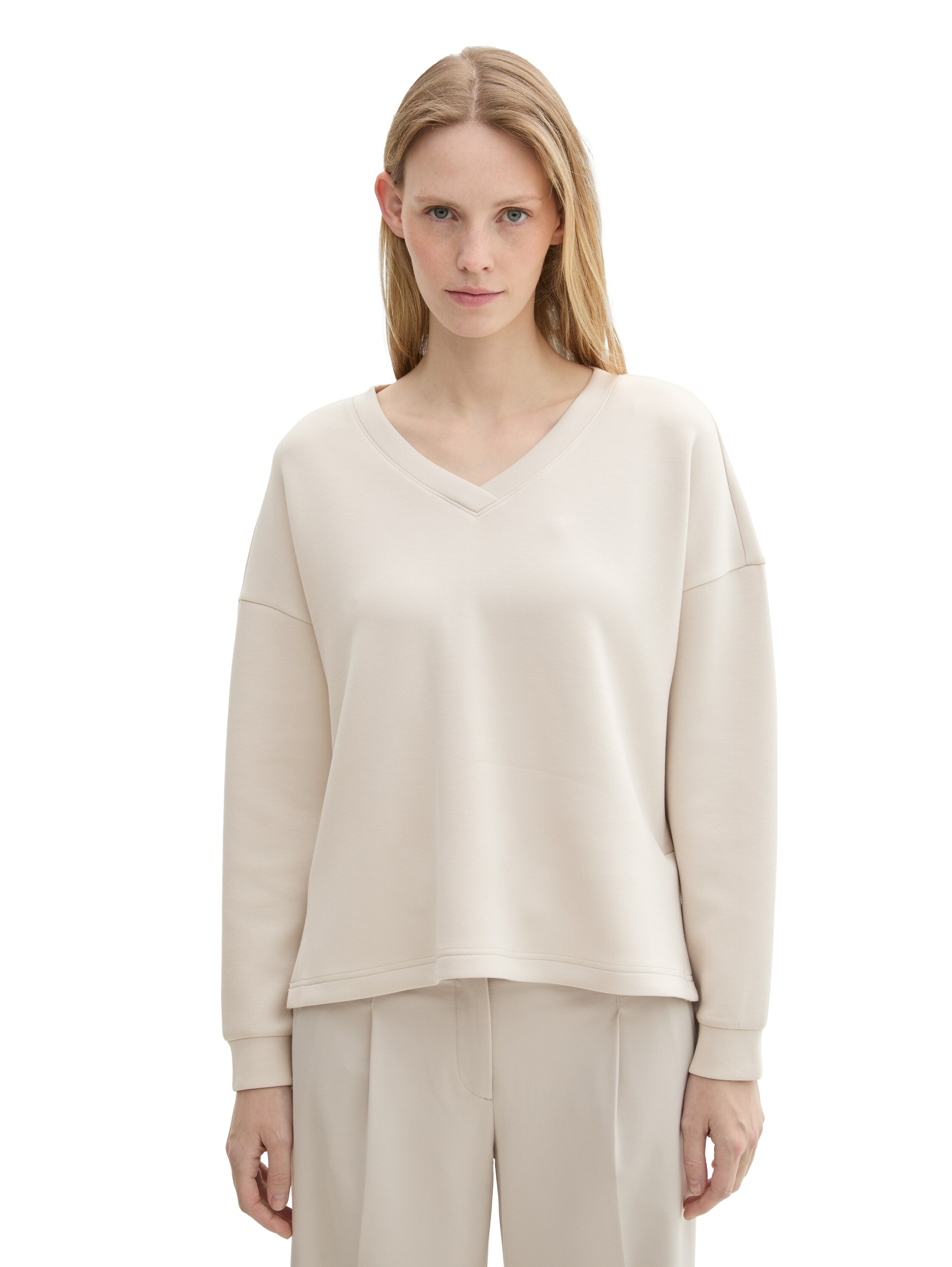 TOM TAILOR Sweatshirt »Scuba«, mit V-Ausschnitt
