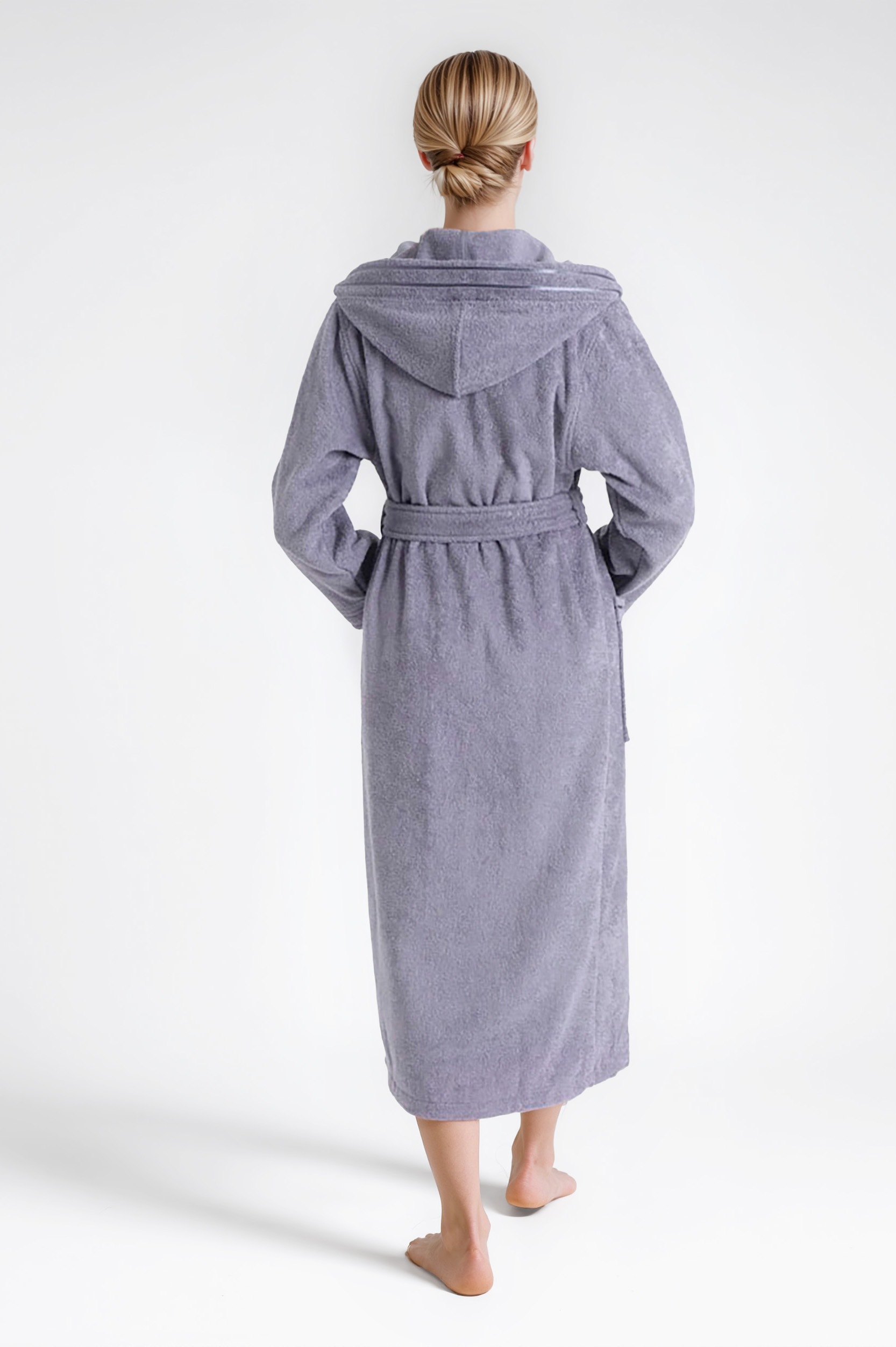 Bruno Banani Damenbademantel »Clement, ideal für Sauna & Spa, Hotelbademantel, Morgenmantel«, (1 St.), 100% Baumwolle, einfarbig, glänzende Streifen-Bordüre, Taschen, XS-3XL