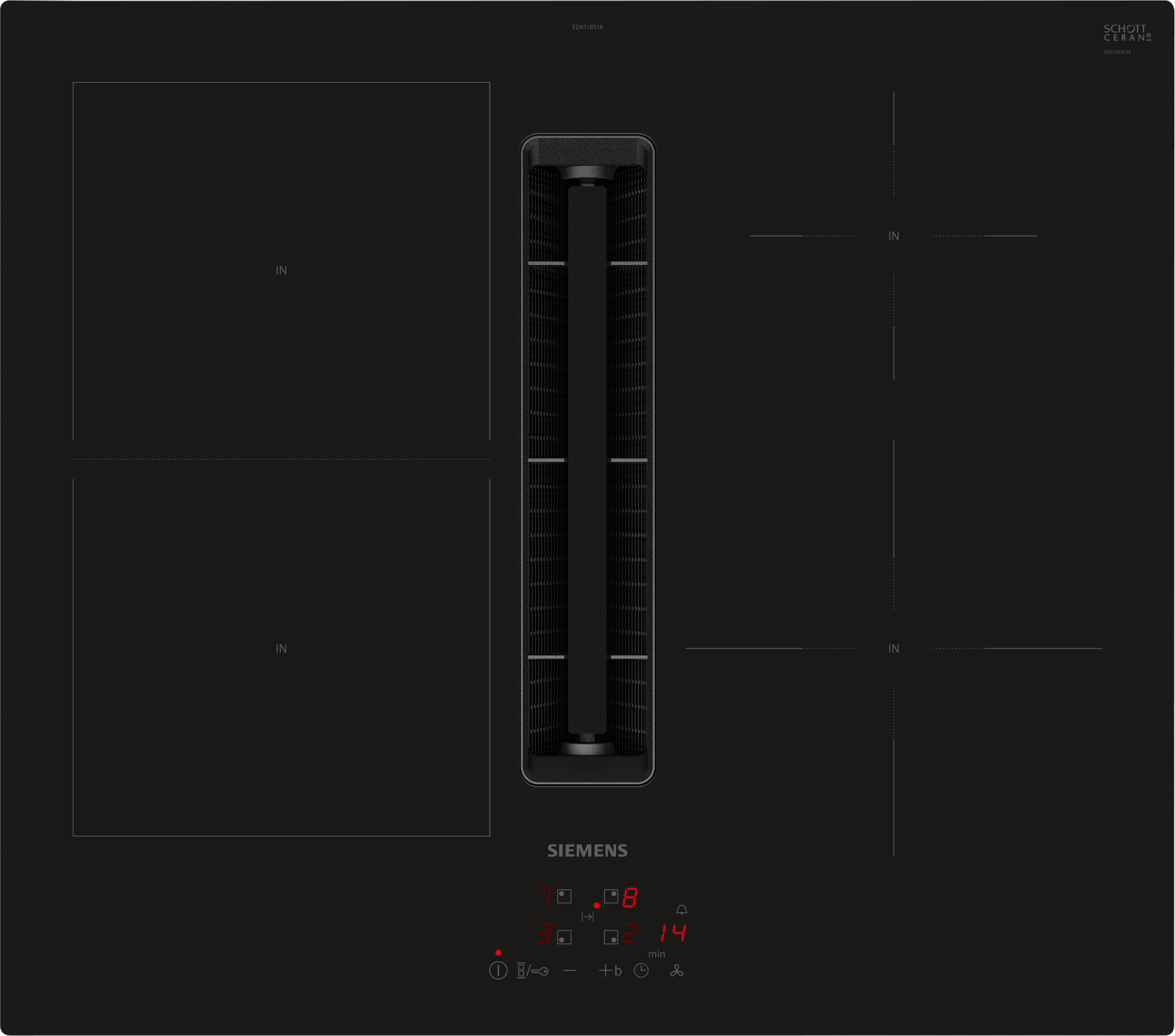 SIEMENS Kochfeld mit Dunstabzug »ED611BS16E« Integr. Abzug & Kombi-Induktio günstig online kaufen