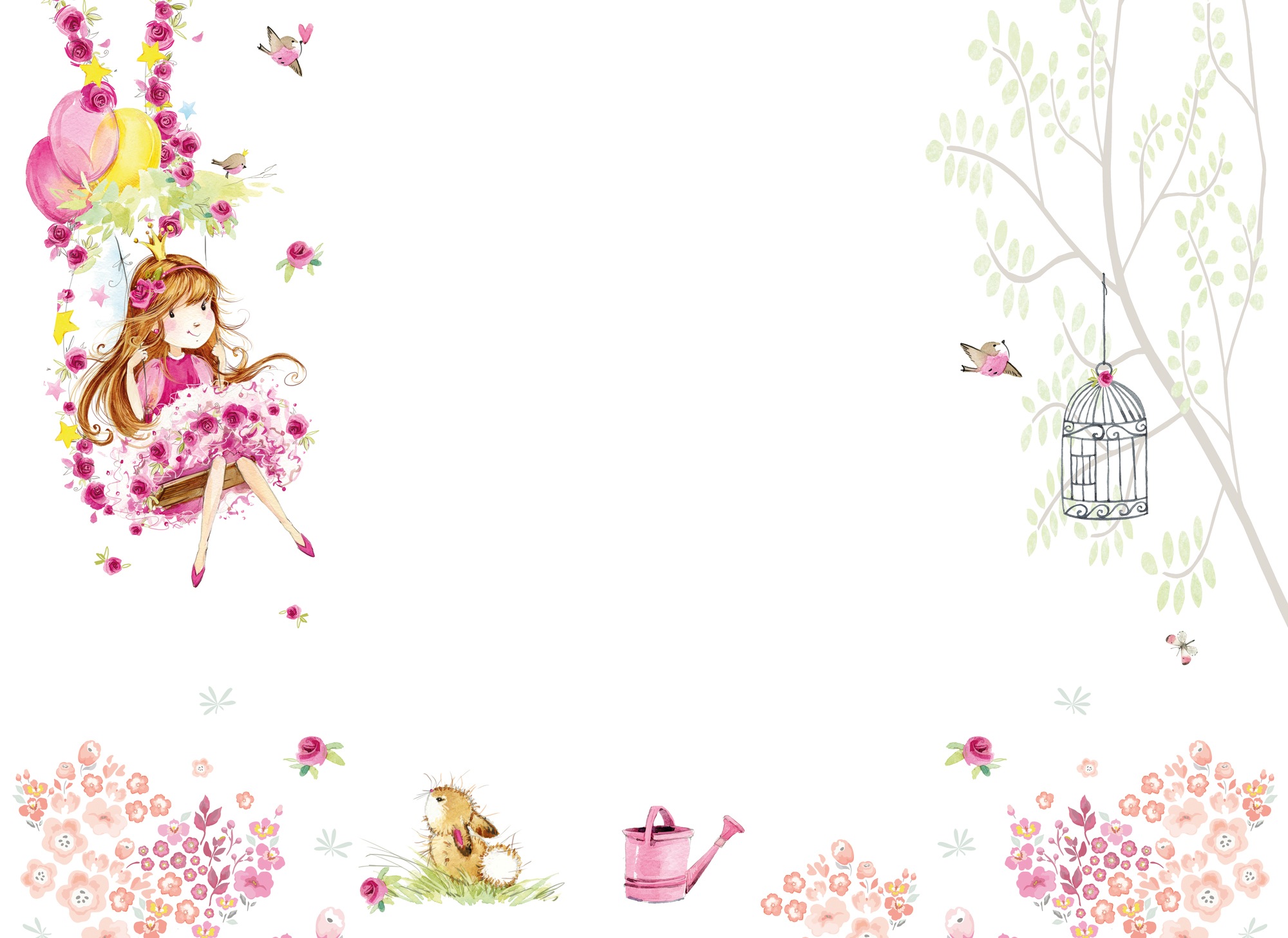 A.S. Création Vliestapete »Kinderzimmer Fototapete Schaukel Rosa Weiß« matt günstig online kaufen