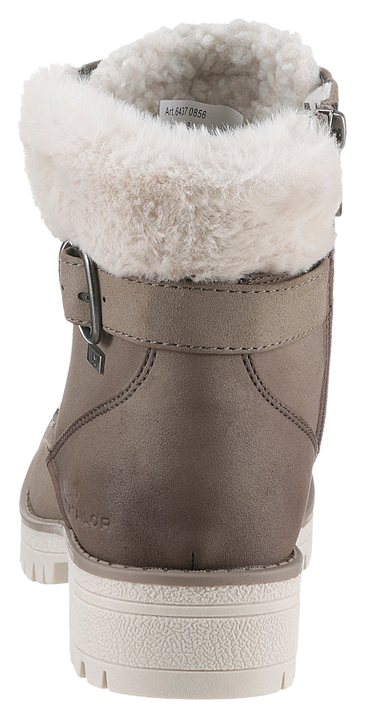 TOM TAILOR Winterboots, Blockabsatz, Schnürboots, Winterstiefelette, modische Zierschnalle