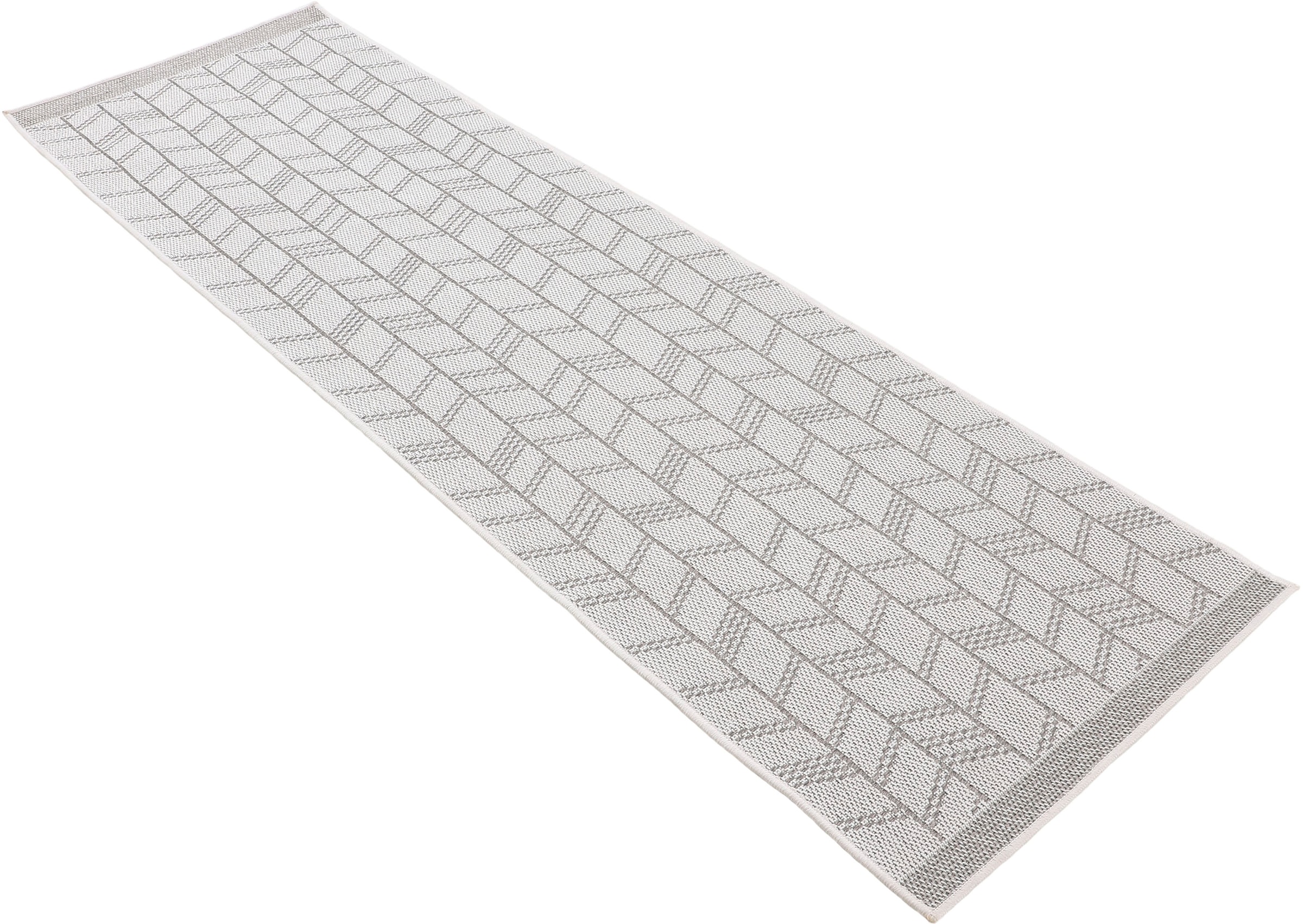 carpetfine Läufer »Boho 102«, rechteckig, 4 mm Höhe, robustes Flachgewebe, Sisal Optik, UV-beständig, Außenbereich