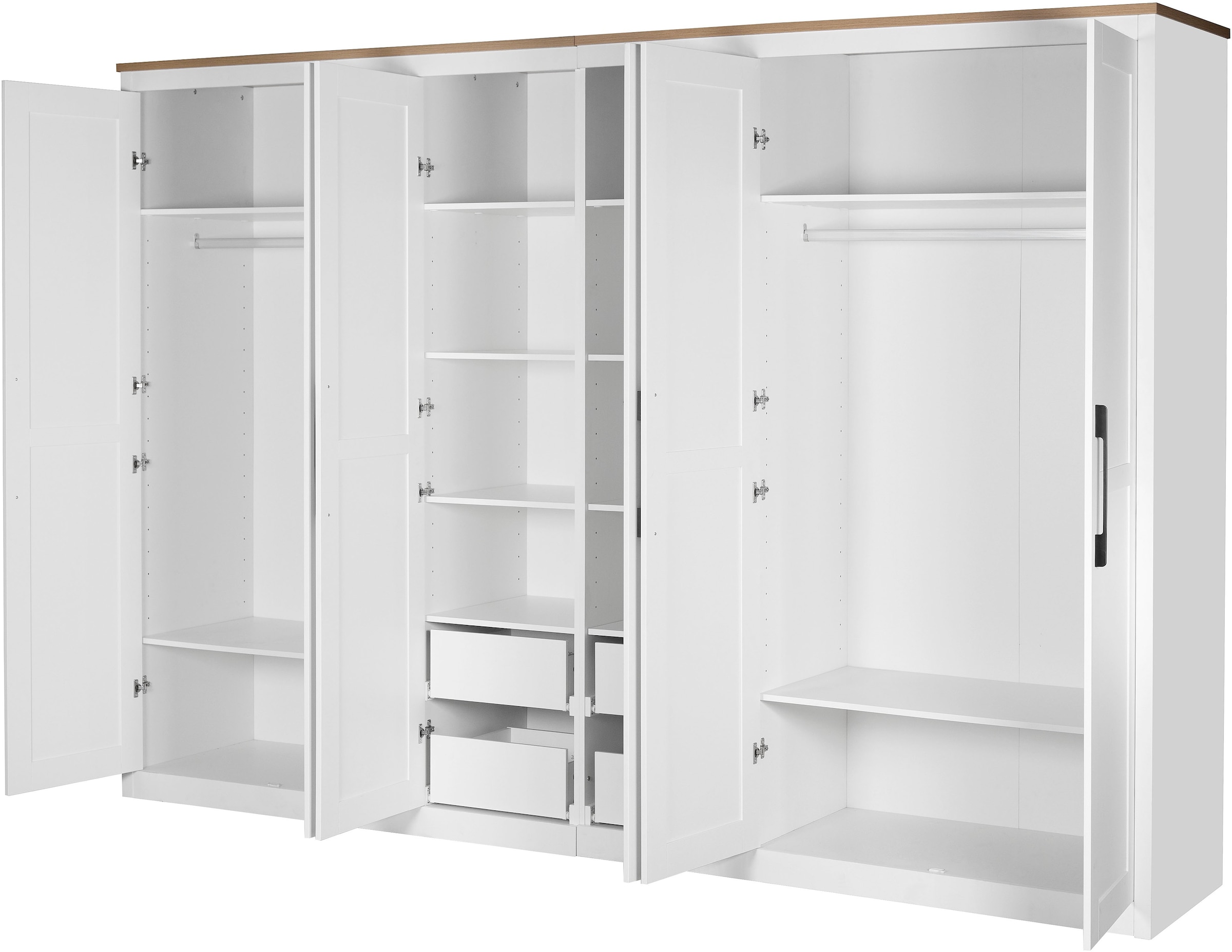 OTTO home Kleiderschrank »Büsum Schlafzimmer Schrank Otto´s Choice mit 6 Softclose Türen« stabile robuste Bauweise mit optimaler Aufteilung  - Breite 3m,  Schlafzimmerschrank Landhaus Design Garderobe Schrank Bestseller