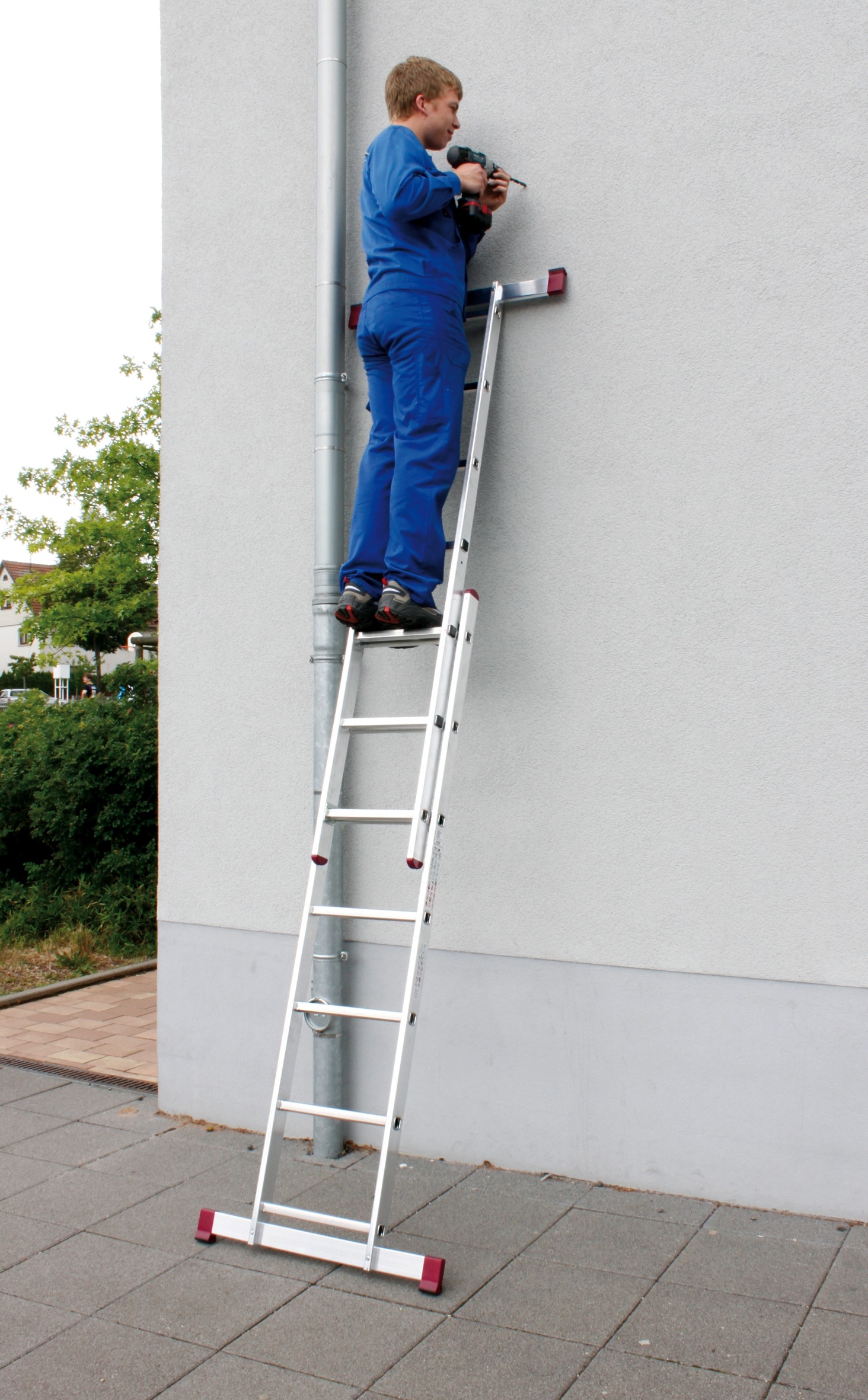 KRAUSE Schiebeleiter »Corda«, 2x7 Sprossen