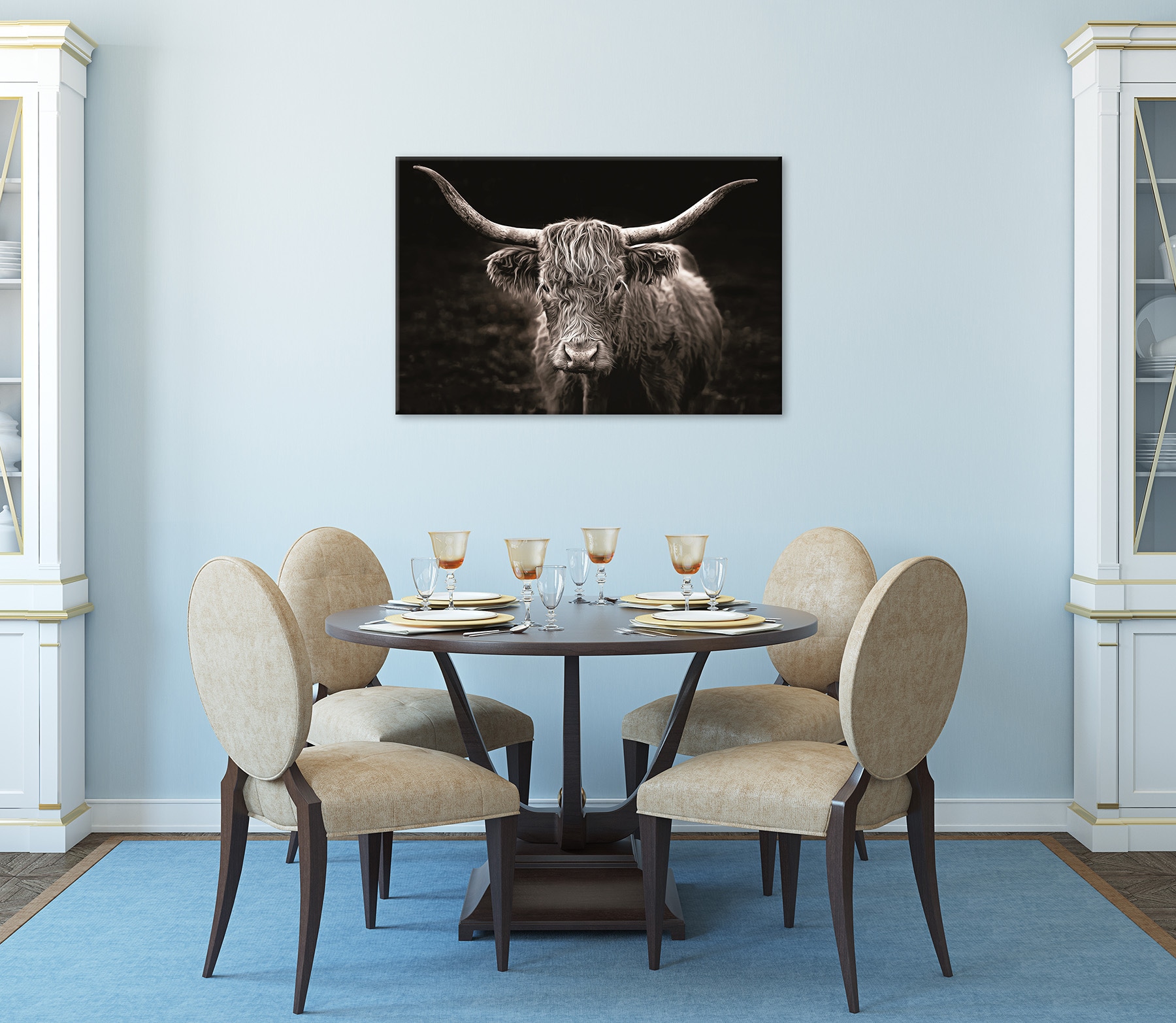Bönninghoff Leinwandbild »Wandbild HOCHLANDRIND 60x90 cm – Leinwandbild Keilrahmen Deko modern« Kuhbilder 1 Stk. tlg. auf Keilrahmen gespannt
