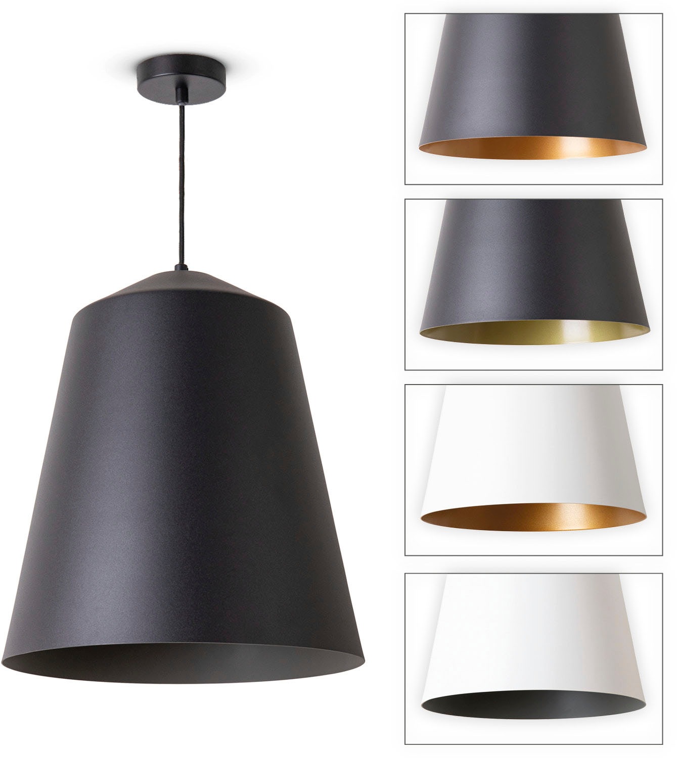 Paco Home Deckenleuchte »JACKSON«, Leuchtmittel E27 | ohne Leuchtmittel, Wohnzimmer Arbeitszimmer Pulverbeschichtet Industrial Design E27