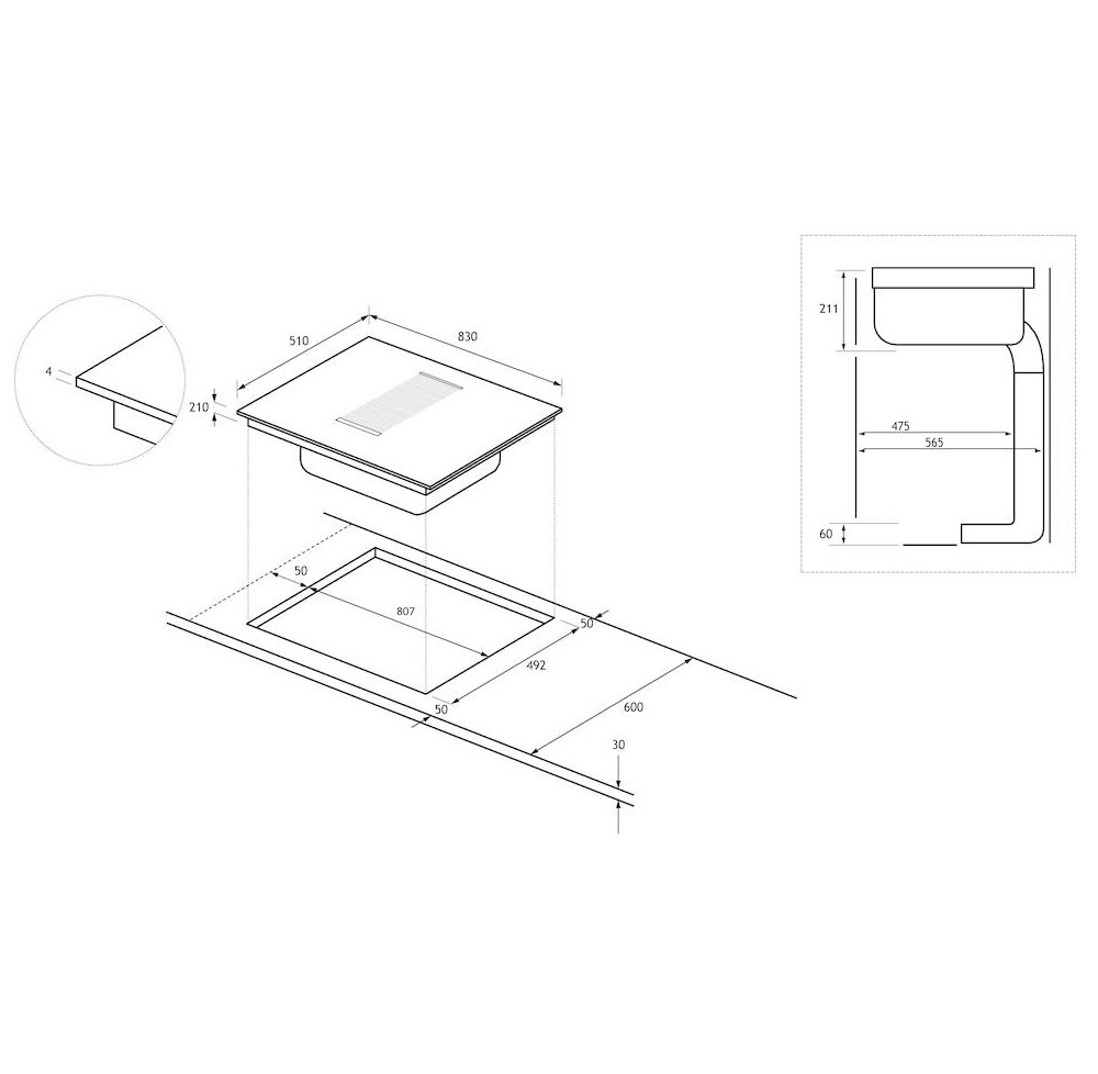 Haier Kochfeld mit Dunstabzug »HAIH8IFMCF«, inkl. 2 Flex-Zonen