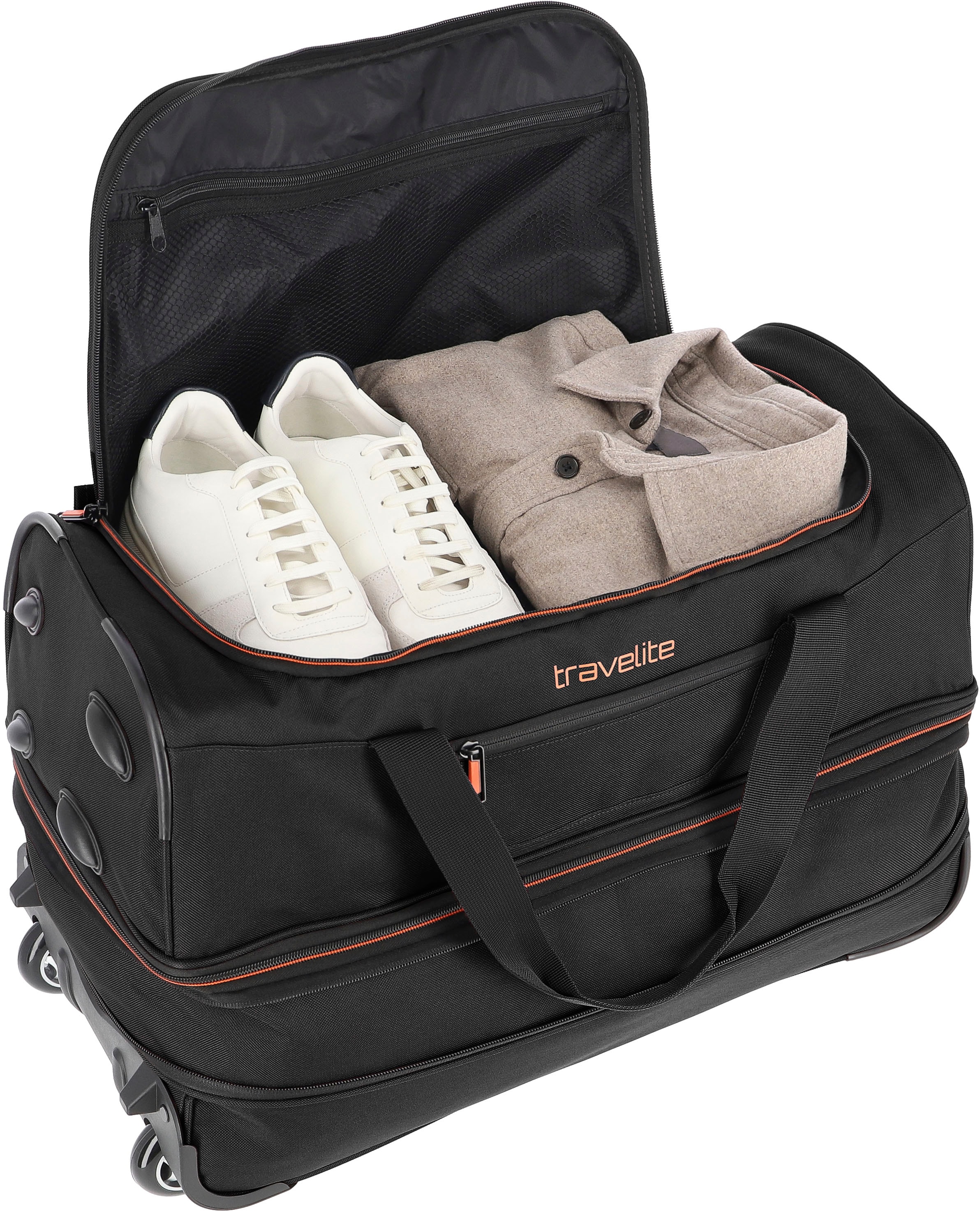 travelite Reisetasche »BASICS, verschiedene Größen und Farben«, Duffle Bag Reisegepäck Sporttasche Reisebag mit Trolleyfunktion