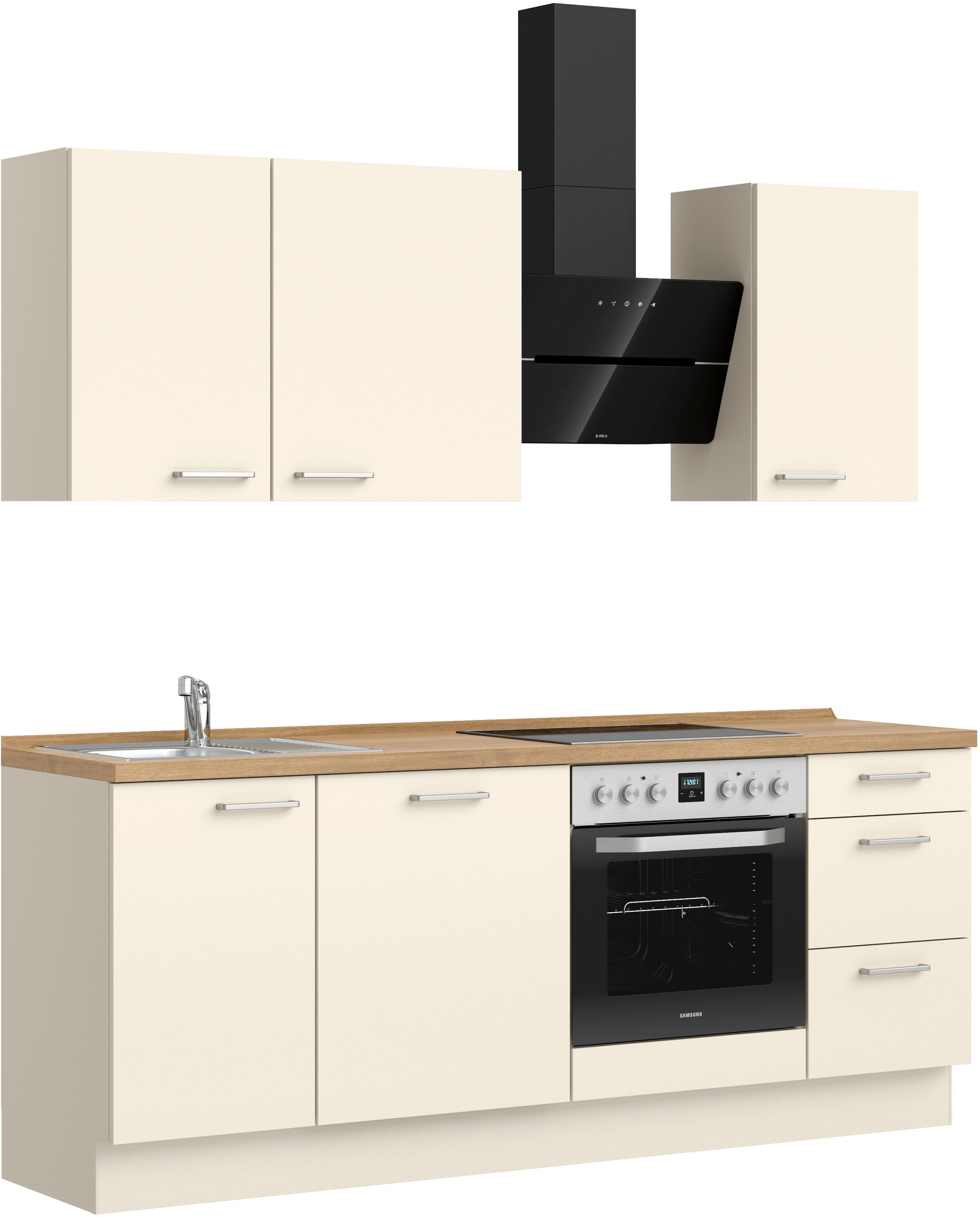 nobilia® Küchenzeile »"Touch II"«, vormontiert, Ausrichtung wählbar, Breite 210 cm, wahlw. mit E-Geräten