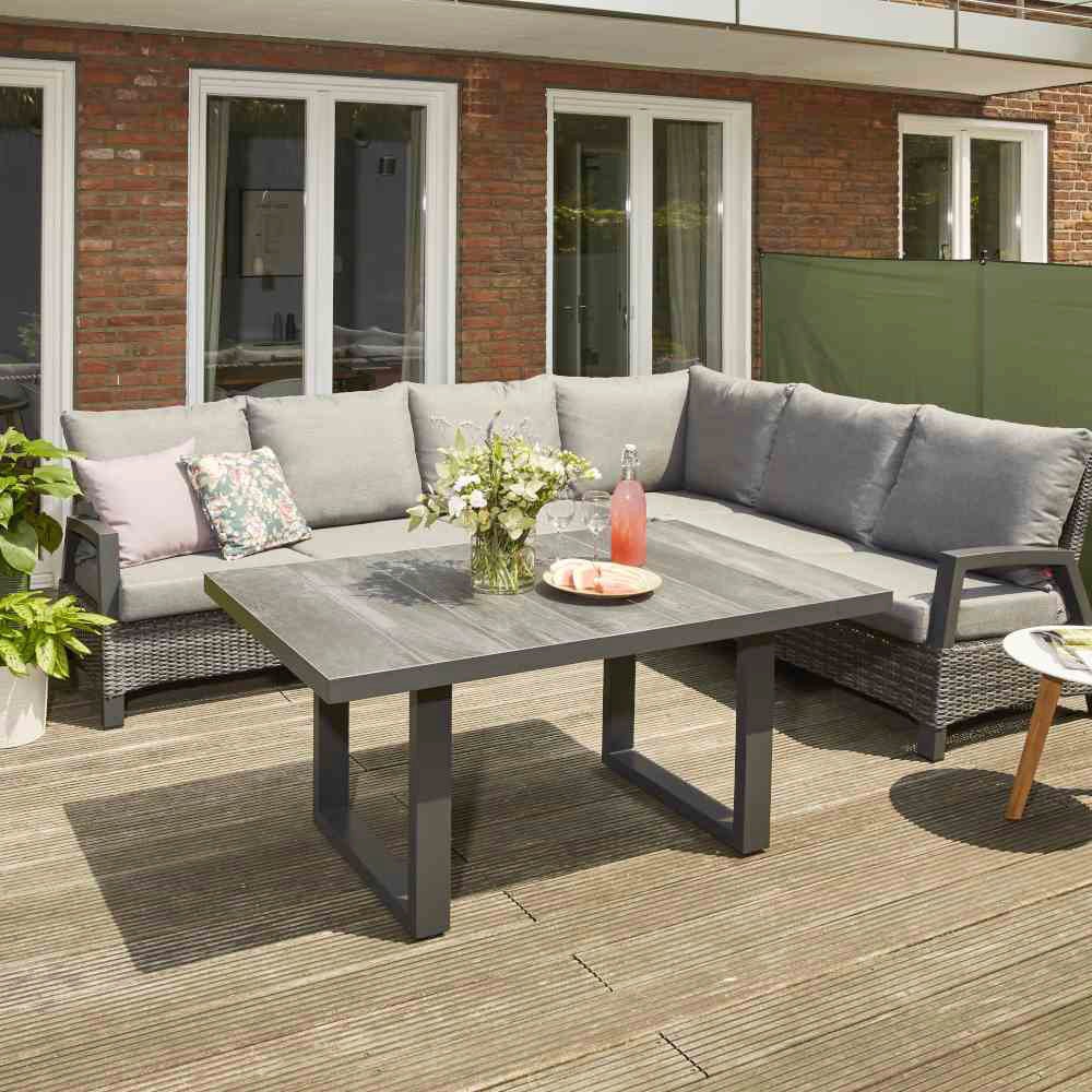 Siena Garden Gartenlounge-Set »Taranto Eckset«, Alu, matt-anthrazit, inkl. Kissen