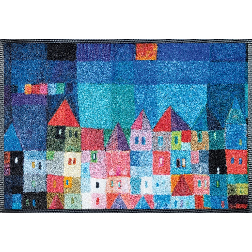 wash+dry by Kleen-Tex Fußmatte »Colourful Houses«, rechteckig