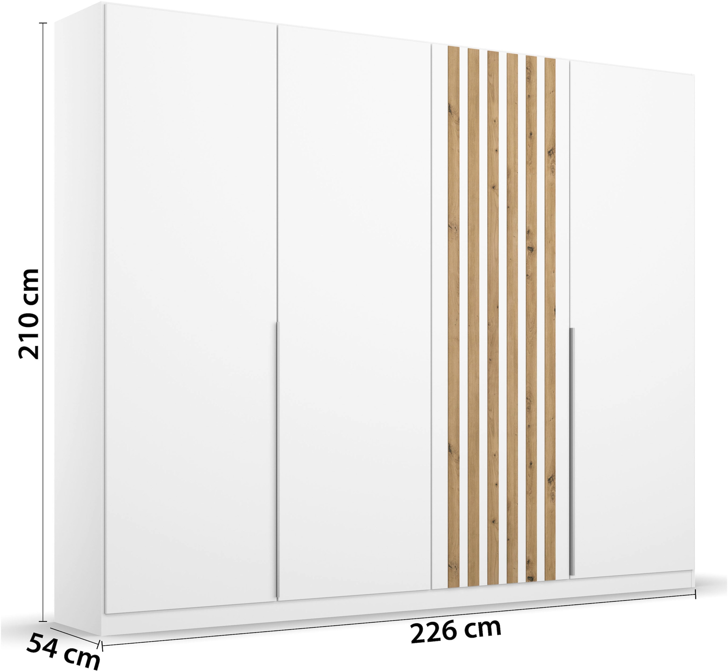 rauch Drehtürenschrank »Kleiderschrank Schrank Garderobe Breiten 181/226/271 cm LAMELLA« 3 verschiedene Ausstattungen BASIC/CLASSIC/PREMIUM (inkl. SOFT-CLOSE),  elegante Lamellen-Auflage in 3D Akustikpaneel Optik MADE IN GERMANY