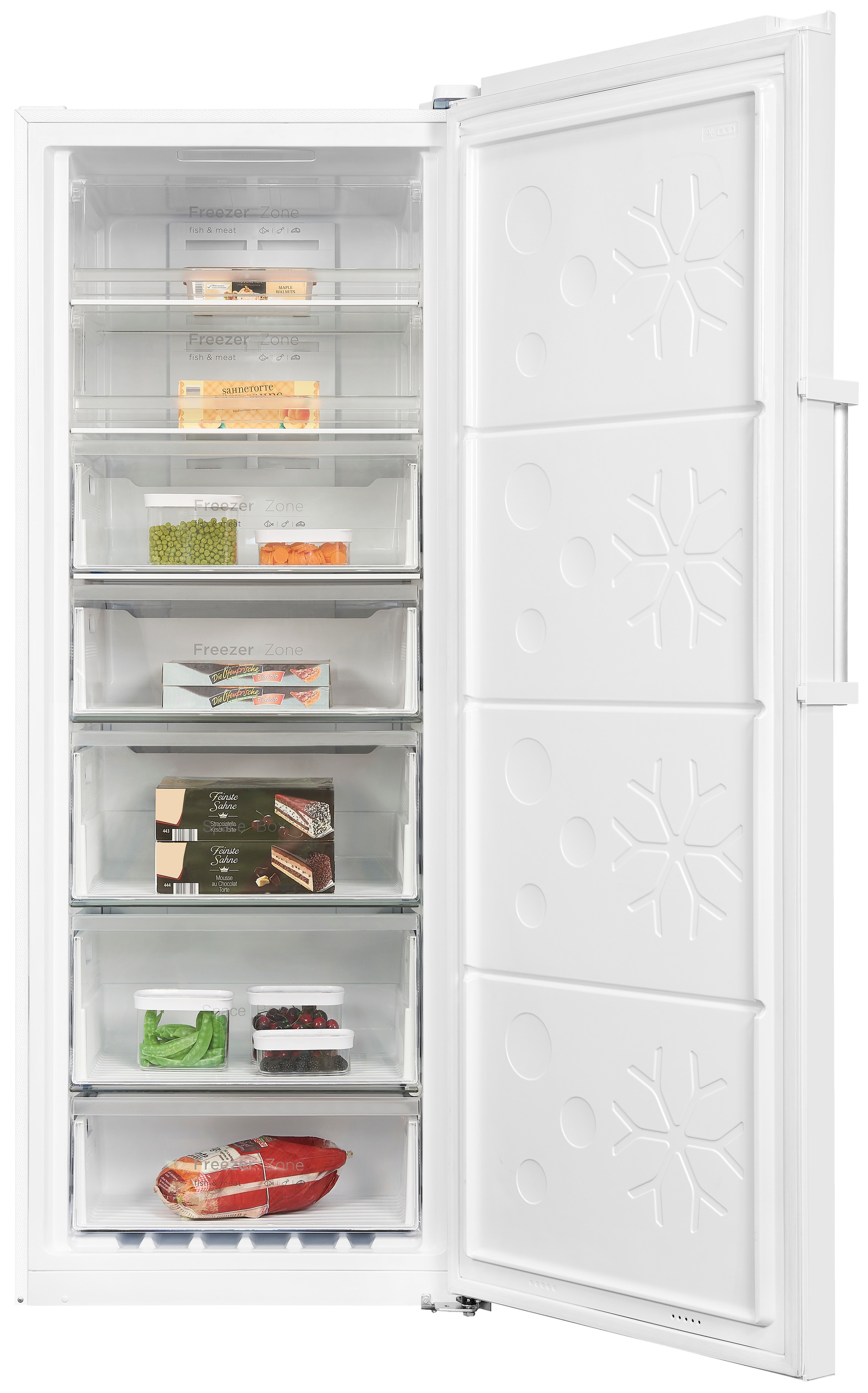 exquisit Gefrierschrank »GS380-NF-H-050D weiss«, 185,5 cm hoch, 71 cm breit, Türanschlag wechselbar