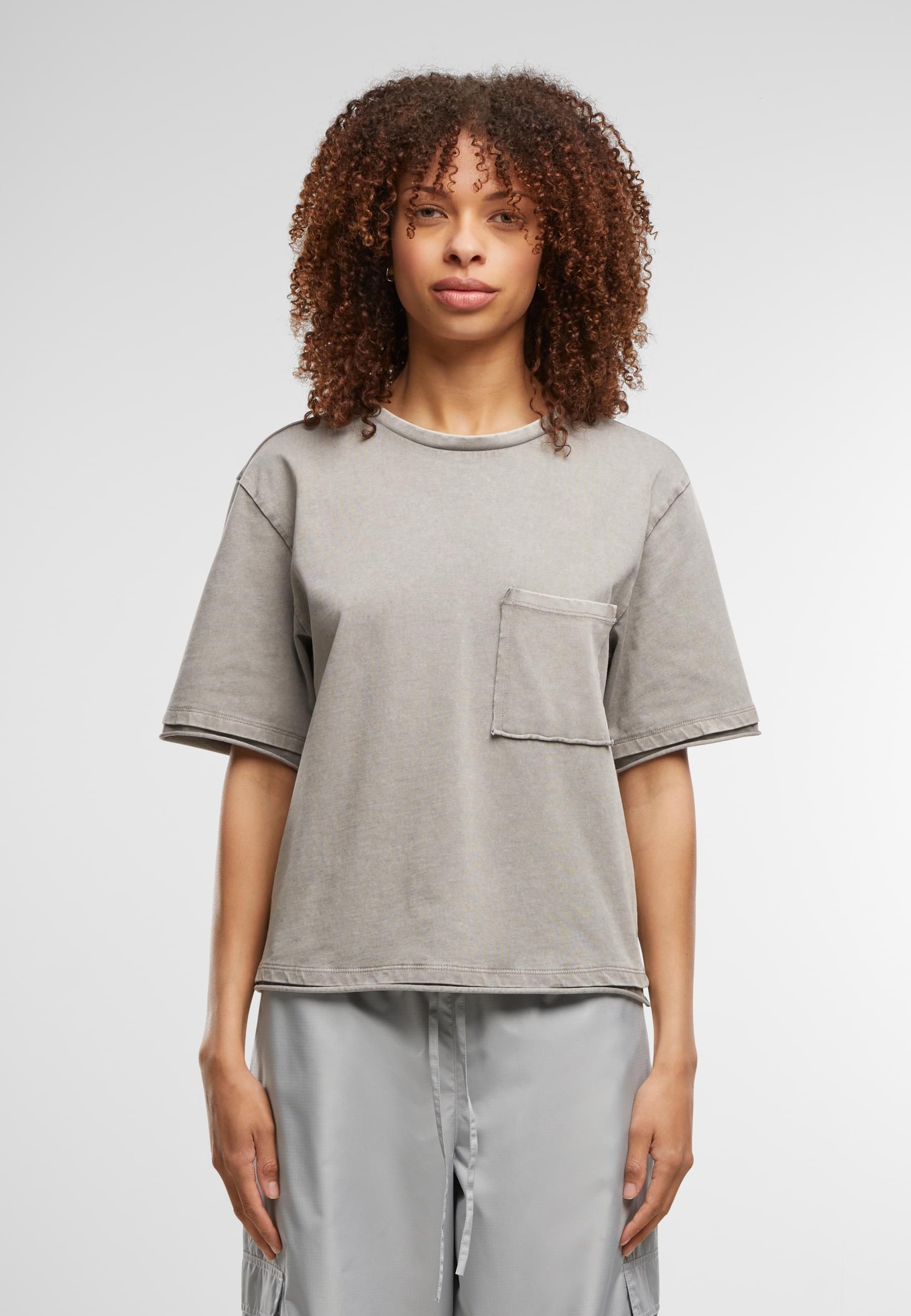 URBAN CLASSICS T-Shirt »Urban Classics Ladies Washed Jersey Boxy Shirt« 1 Stk. tlg.