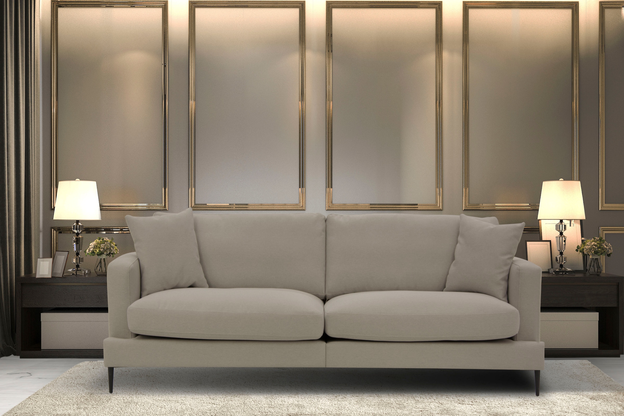 Home affaire 3-Sitzer »Cozy elegantes Designsofa, Maße B/T/H: 211/97/80 cm« günstig online kaufen