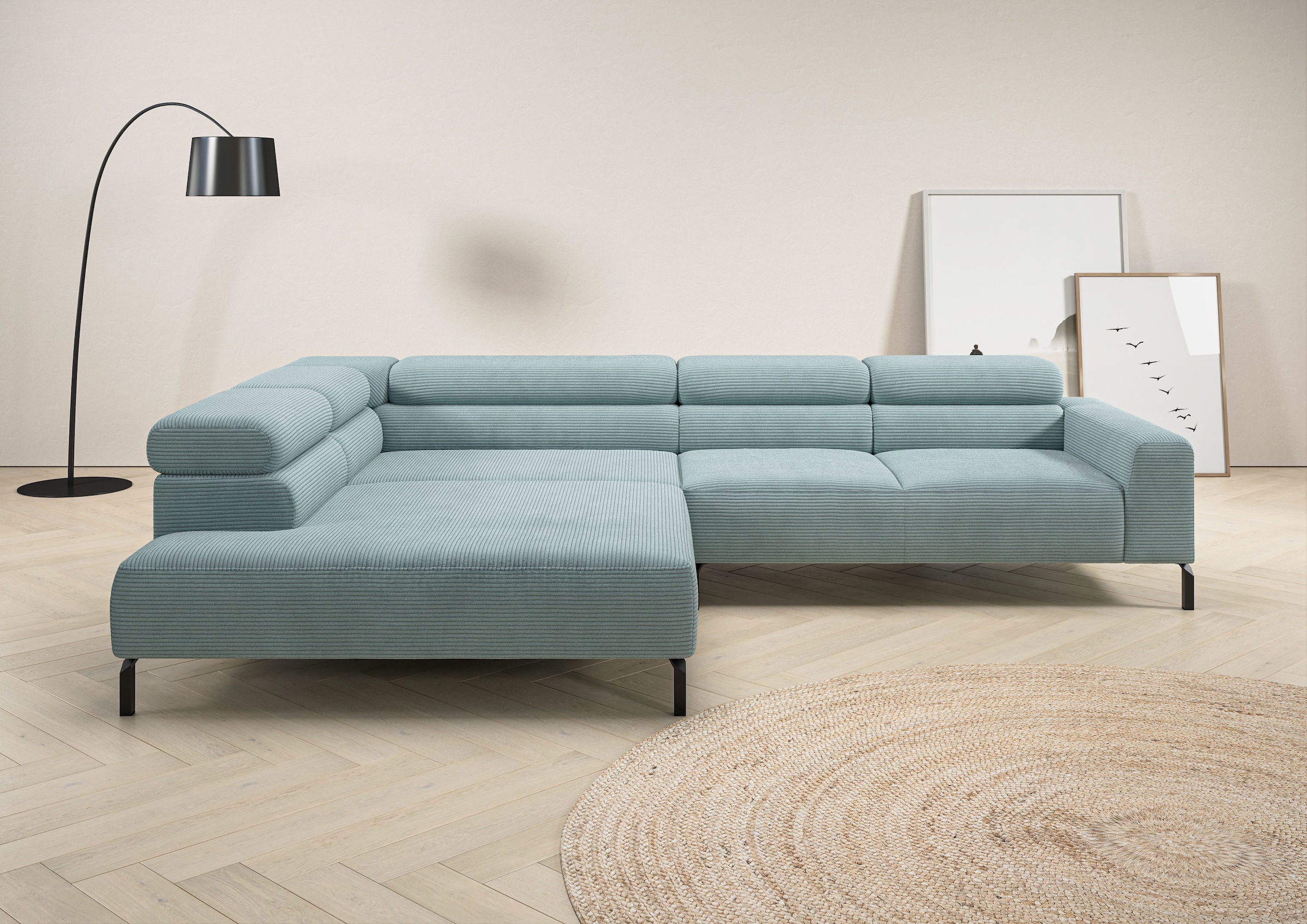 Home affaire Ecksofa »Antonelli, L-Form, inkl. Kopfteilverstellung, Breite günstig online kaufen